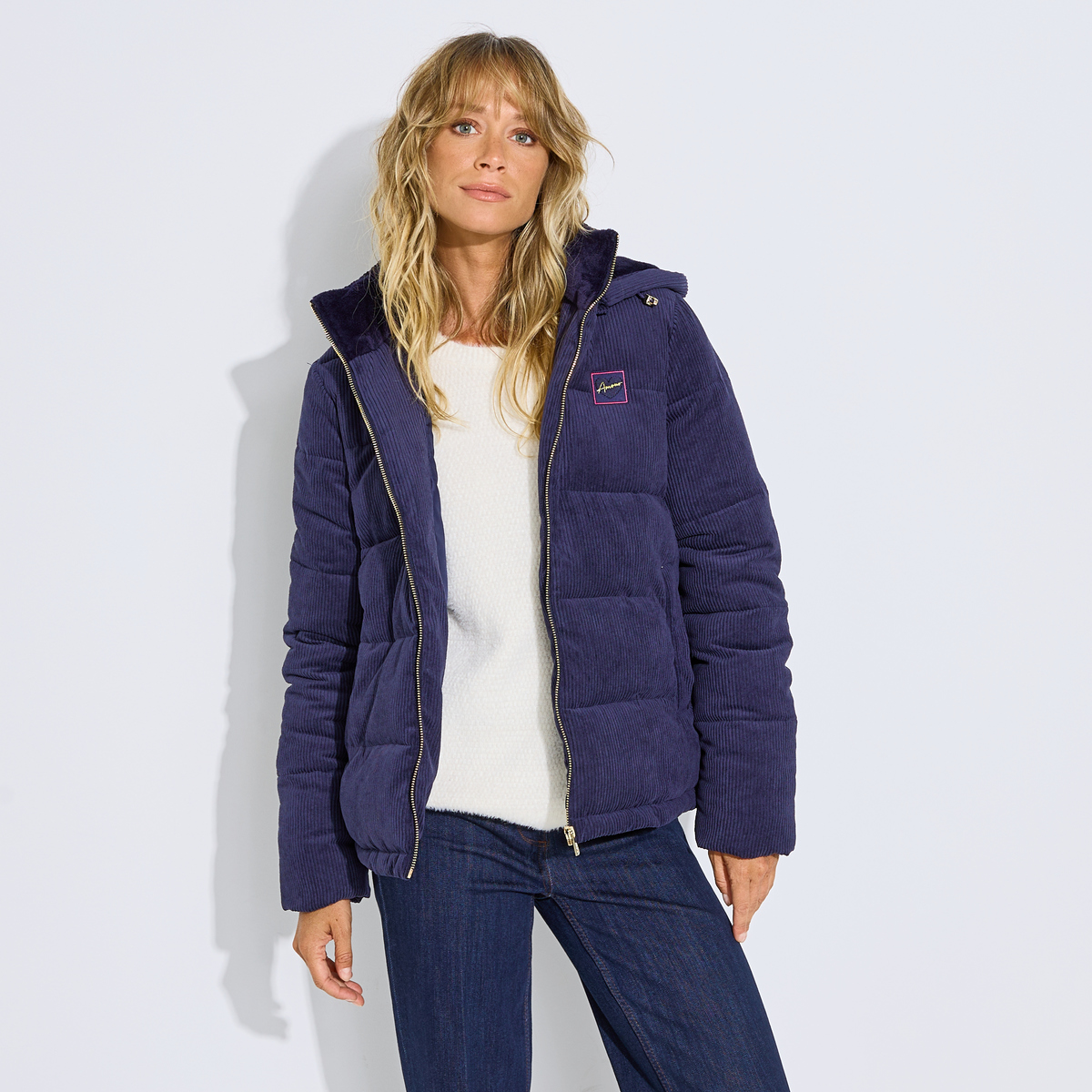 Doudoune courte velours, GRAIN DE MALICE