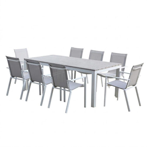 Ensemble en aluminium, 8 sièges TAMPA, WILSA GARDEN