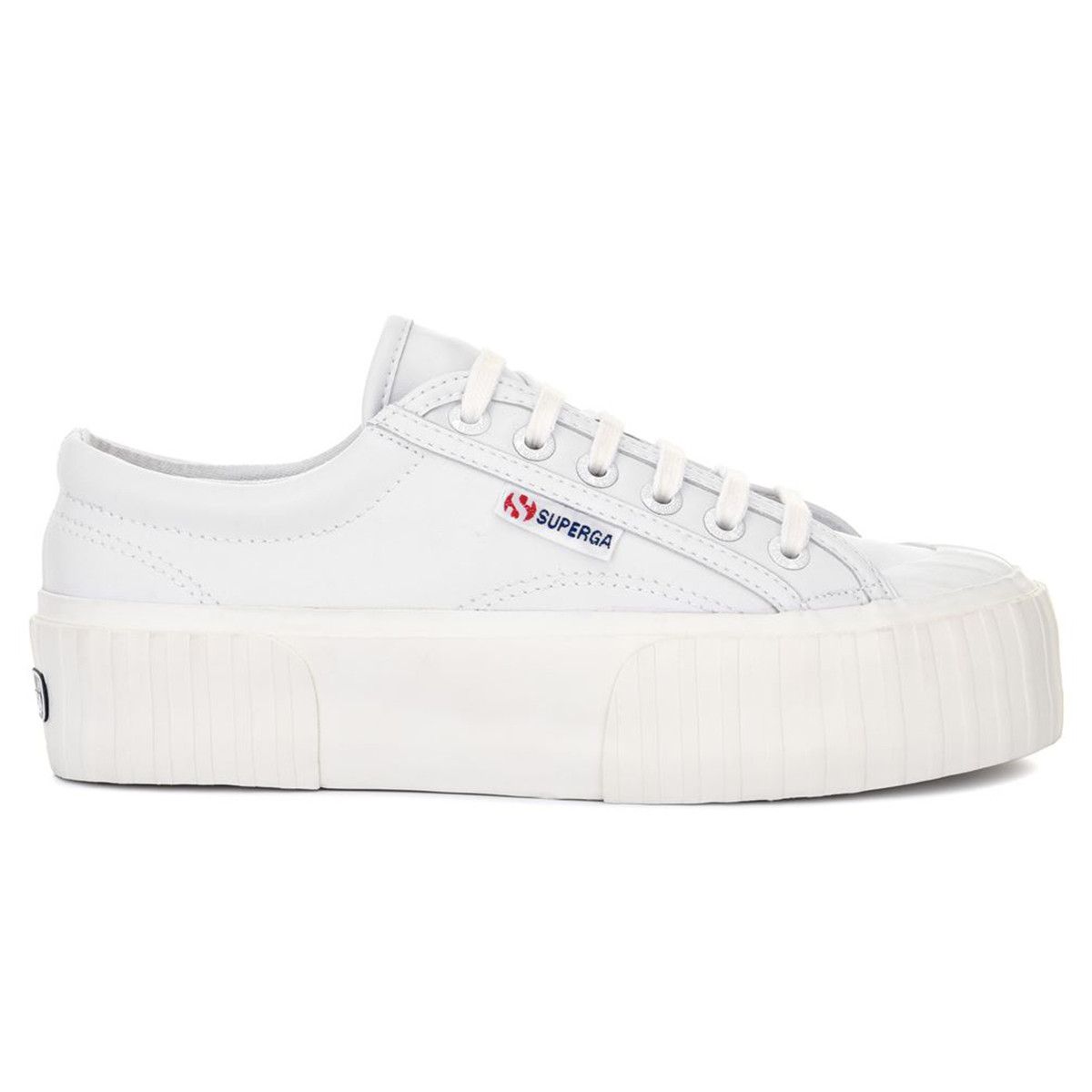 Superga cuir clearance blanc femme