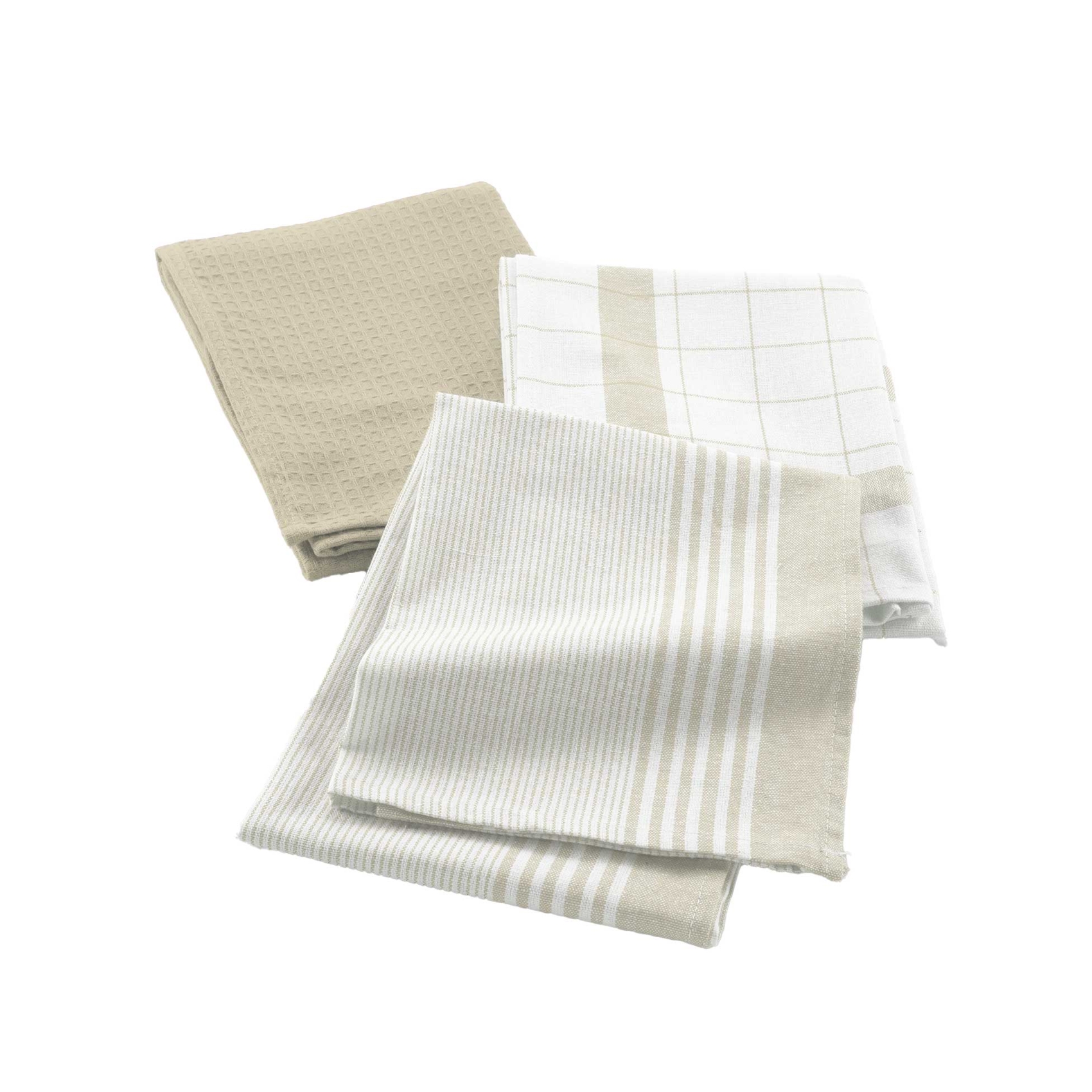 Lot de 3 torchons en coton tissé nid d’abeille, DOUCEUR D'INTÉRIEUR