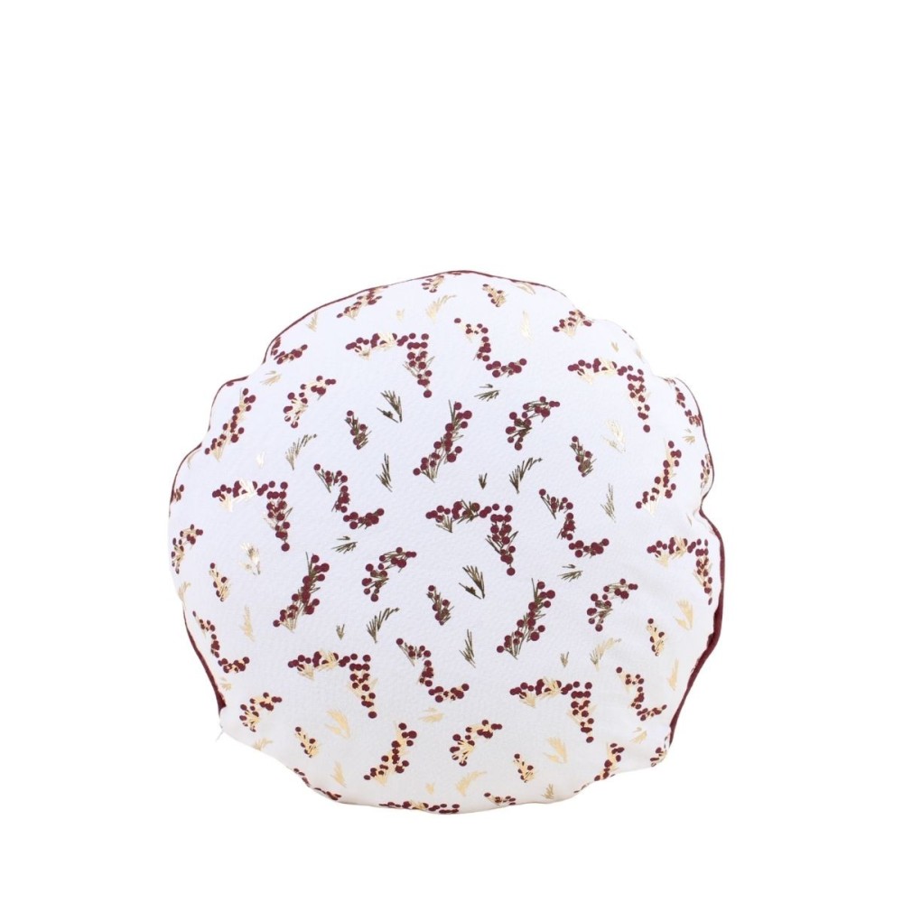 Coussin rond motifs fleuris 38cm, ORNAMI