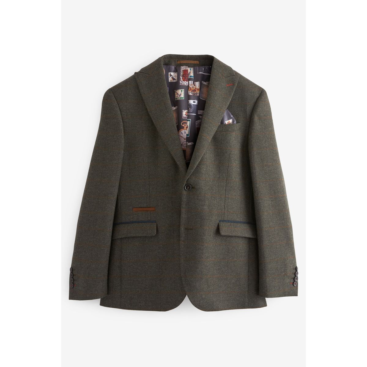 Veste de costume aux carreaux et liseré, NEXT