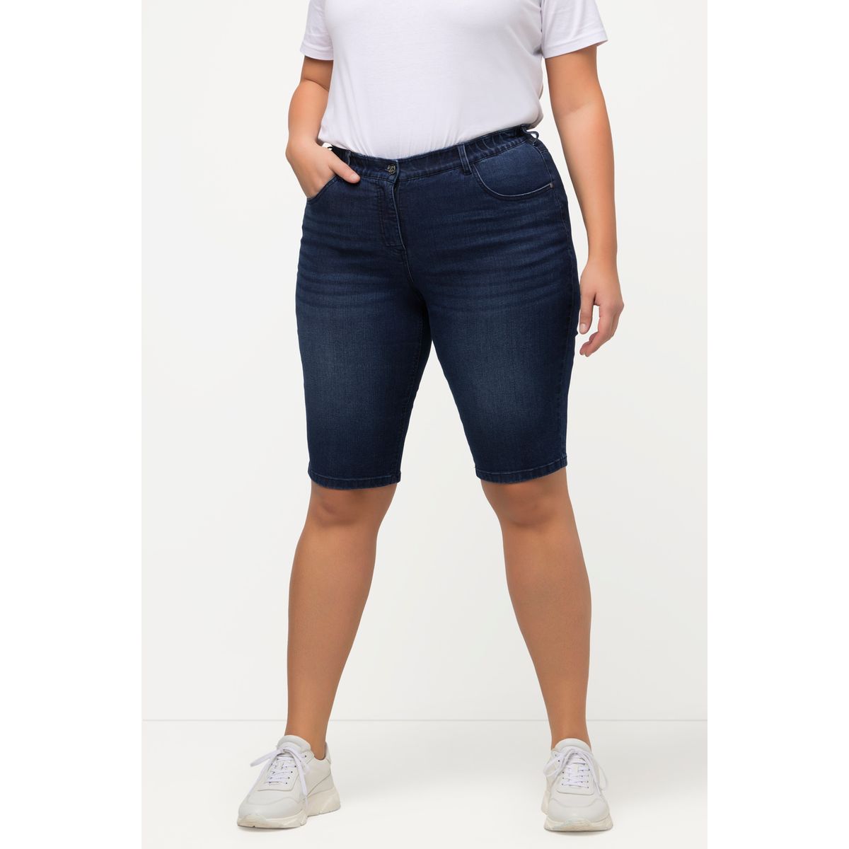 Bermuda jean discount taille haute femme