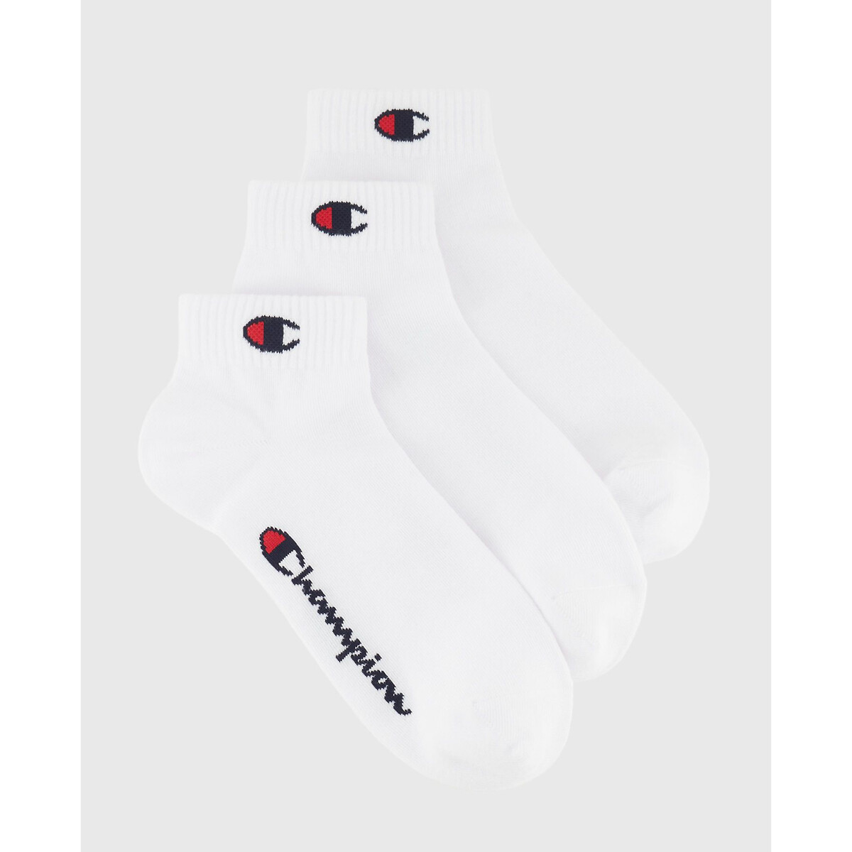 Image of Pack of 3 Pairs of Trainer Socks in Cotton Mix