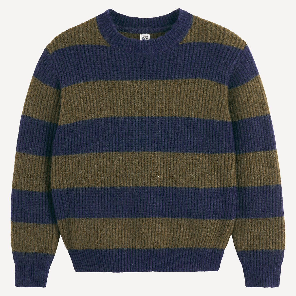Pull col rond rayé en grosse maille, LA REDOUTE COLLECTIONS