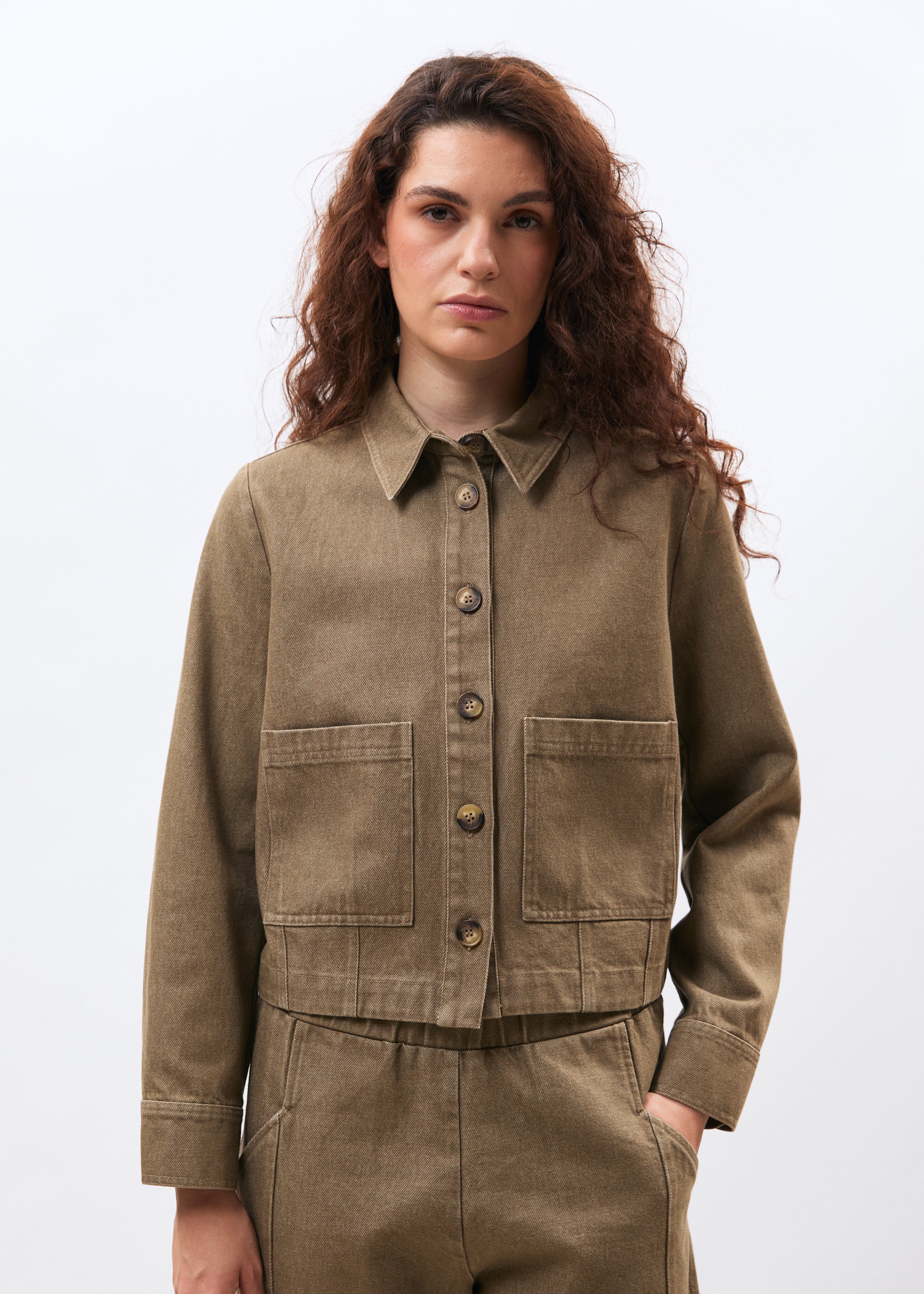 Veste courte en denim manches longues, HUMILITY