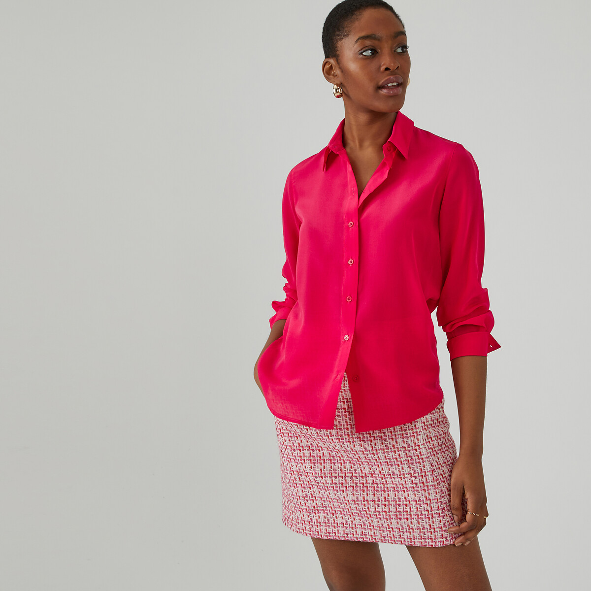Chemise Femme Slim Fit Redwood - Rose Fuchsia à Carreaux - Taille M (34/36) - Neuf Avec étiquettes