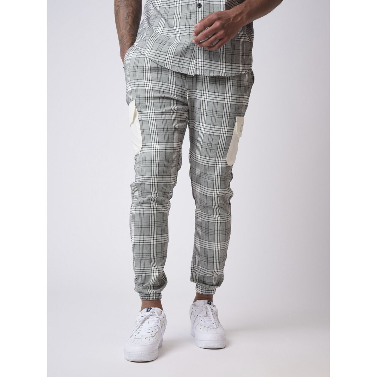 Pantalon Habillé Vintage à Carreaux Y2K - Taille FR 50 - Gris - Coupe Classique - Homme