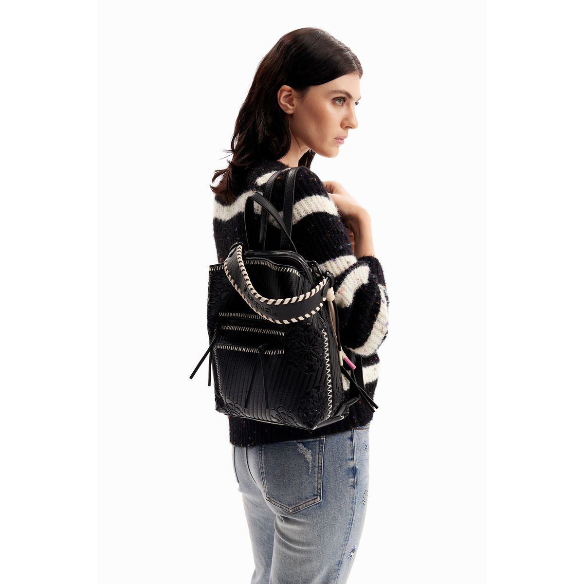 Petit sac dos relief convertible noir Desigual La Redoute