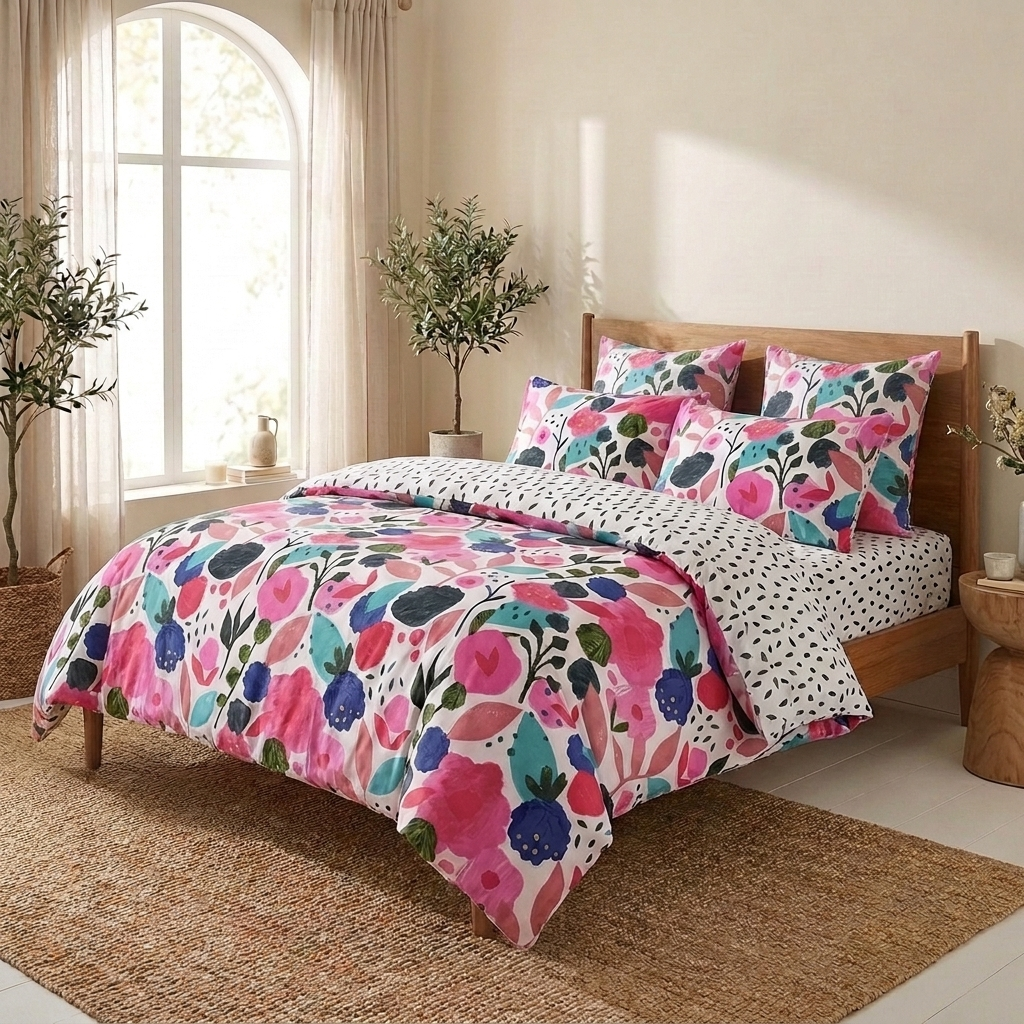 Parure de lit en Percale de Coton Floral Collage - KATE MERRITT, EDEN