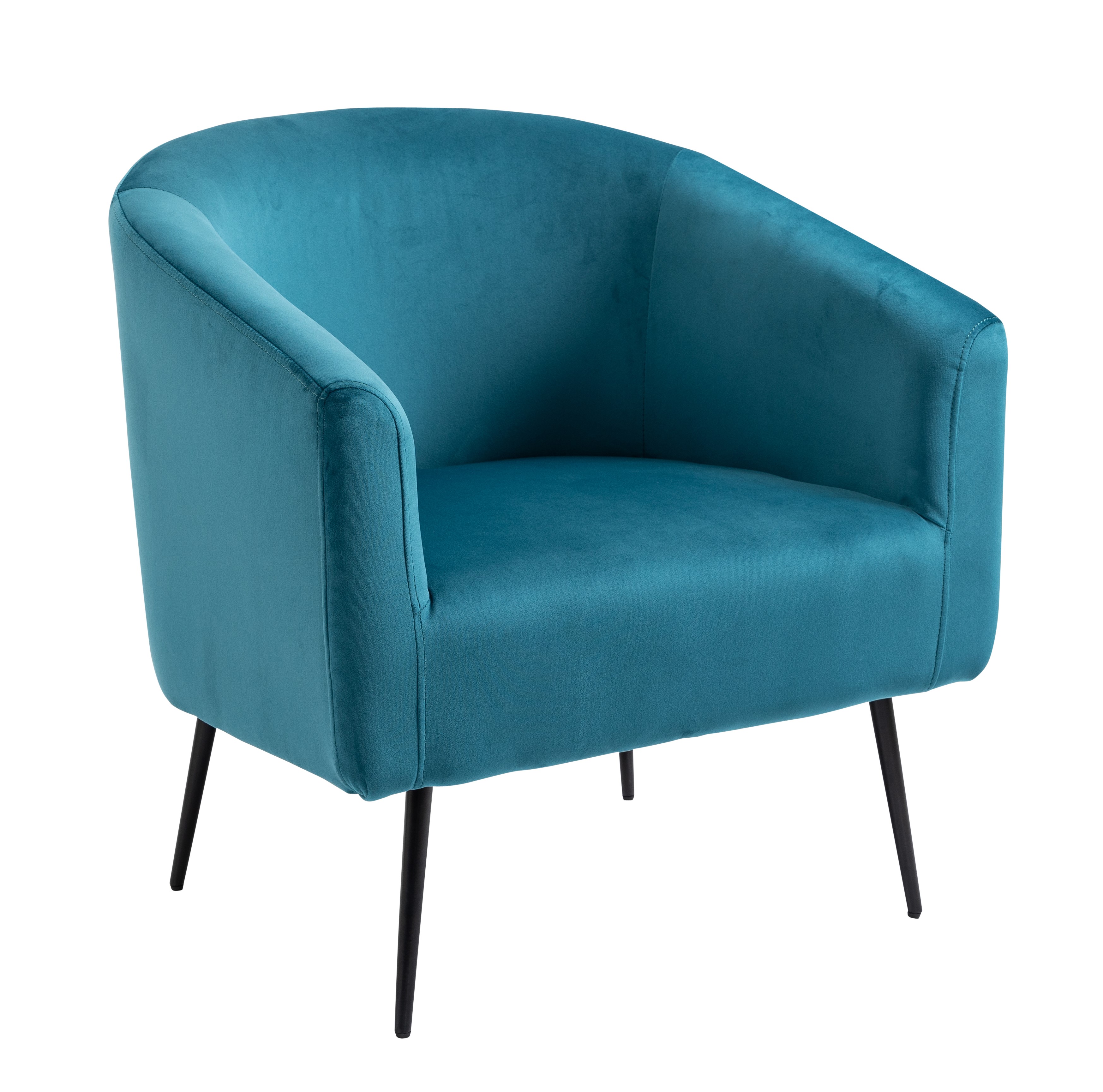 Fauteuil de salon, métal et velours, KIRUNA, NORDLYS