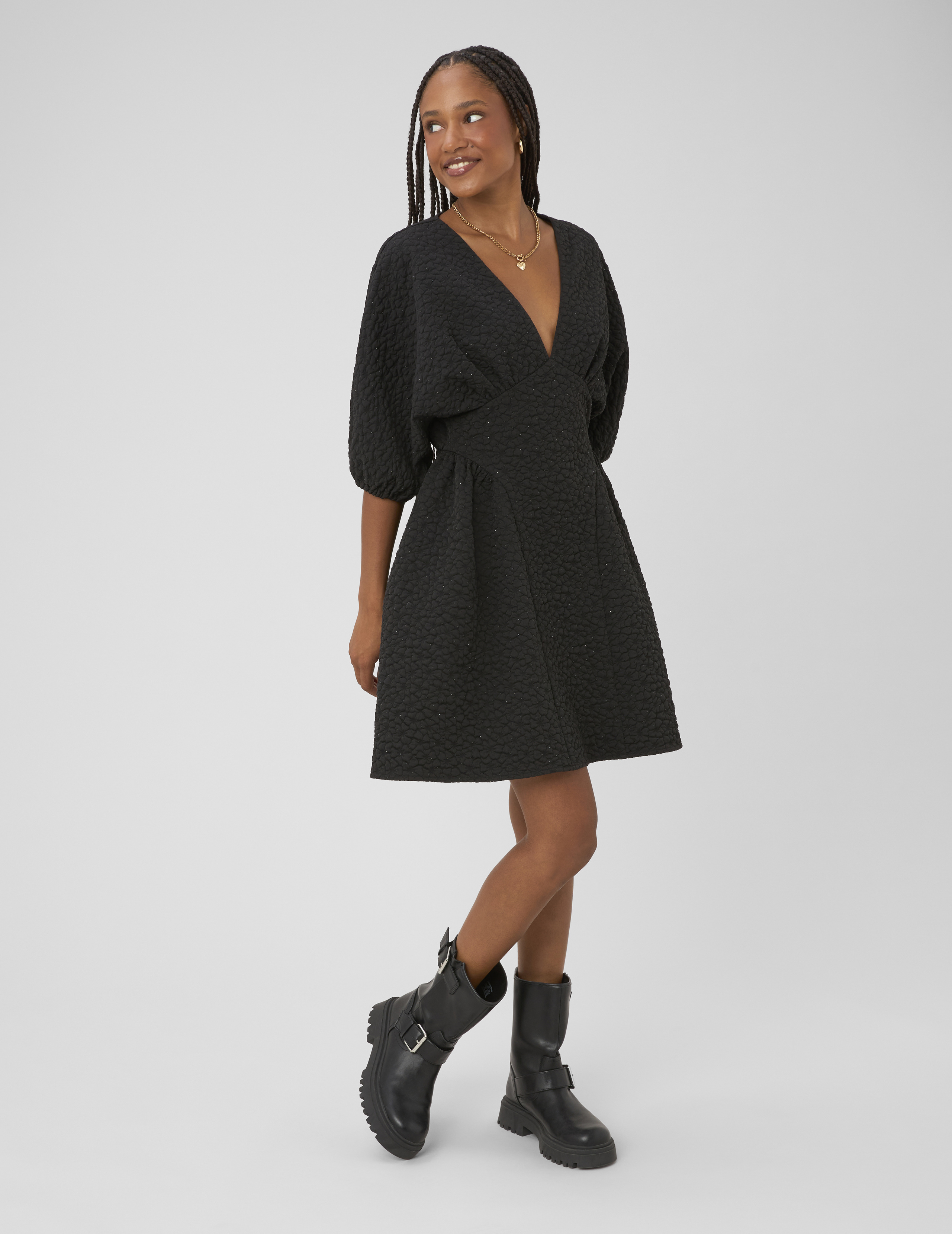 Robe courte texturée, BZB