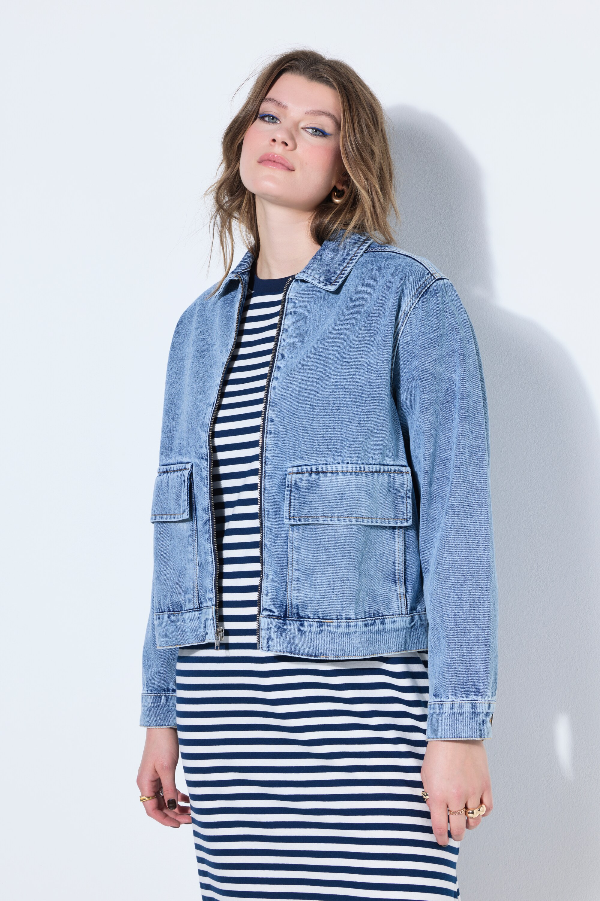 Veste en jean, coupe boxy, fermeture éclair, STUDIO UNTOLD