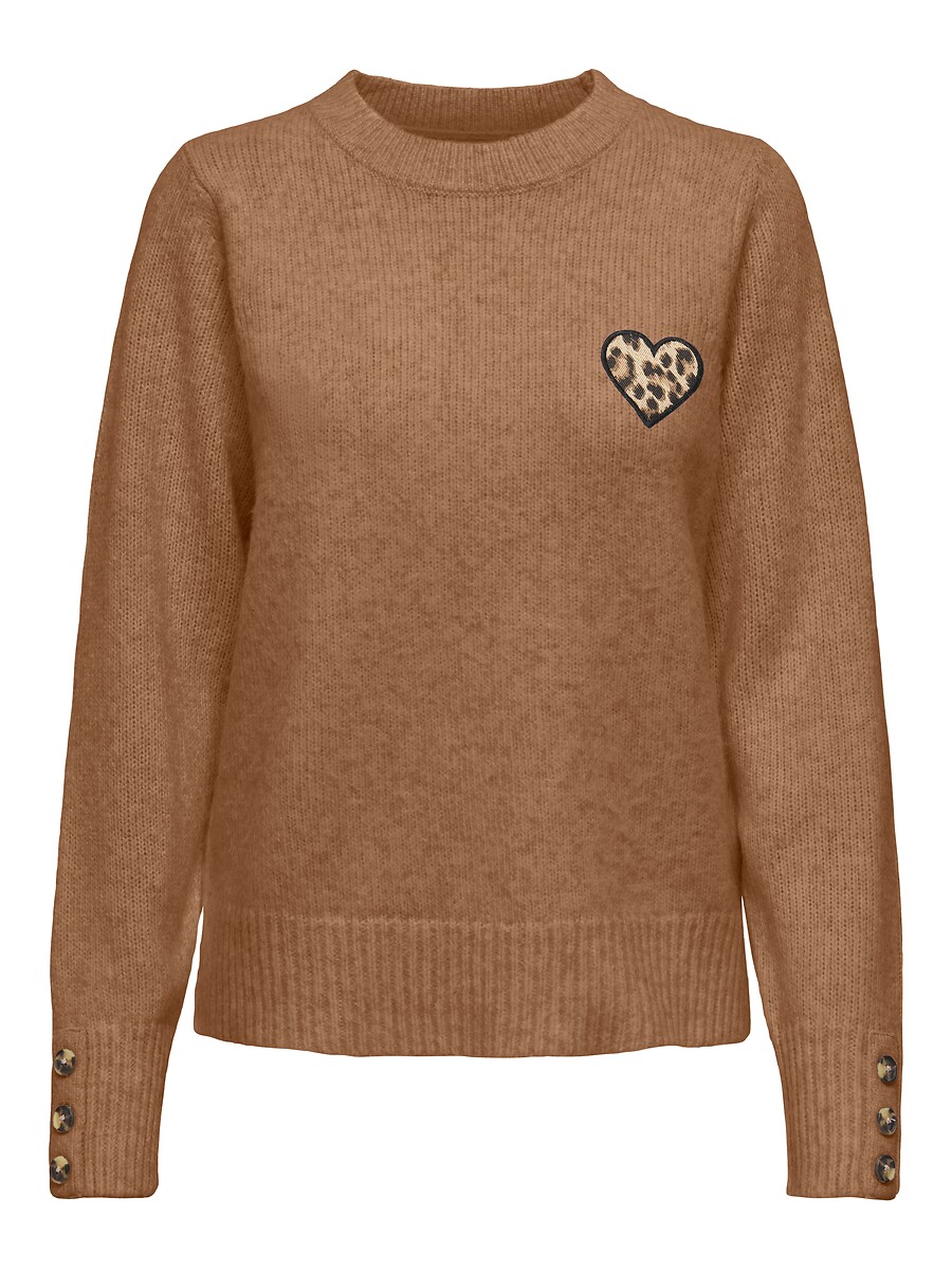 Pull con cuore stampa leopardata, ONLY