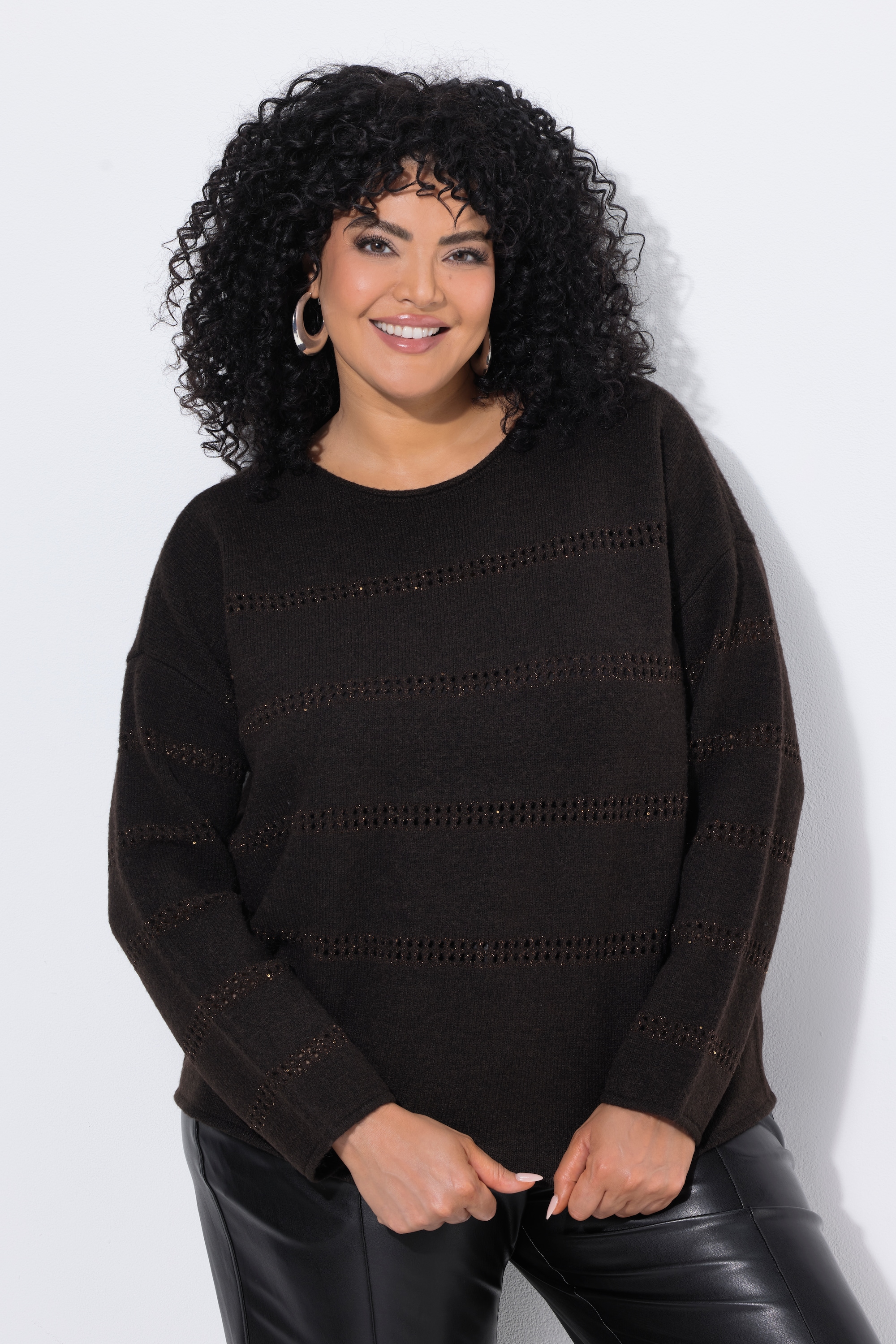 Pull avec bandes ajourées scintillantes, ULLA POPKEN