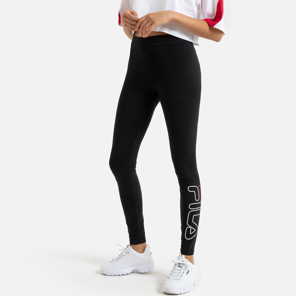 Flexy cotton logo leggings , black, Fila | La Redoute