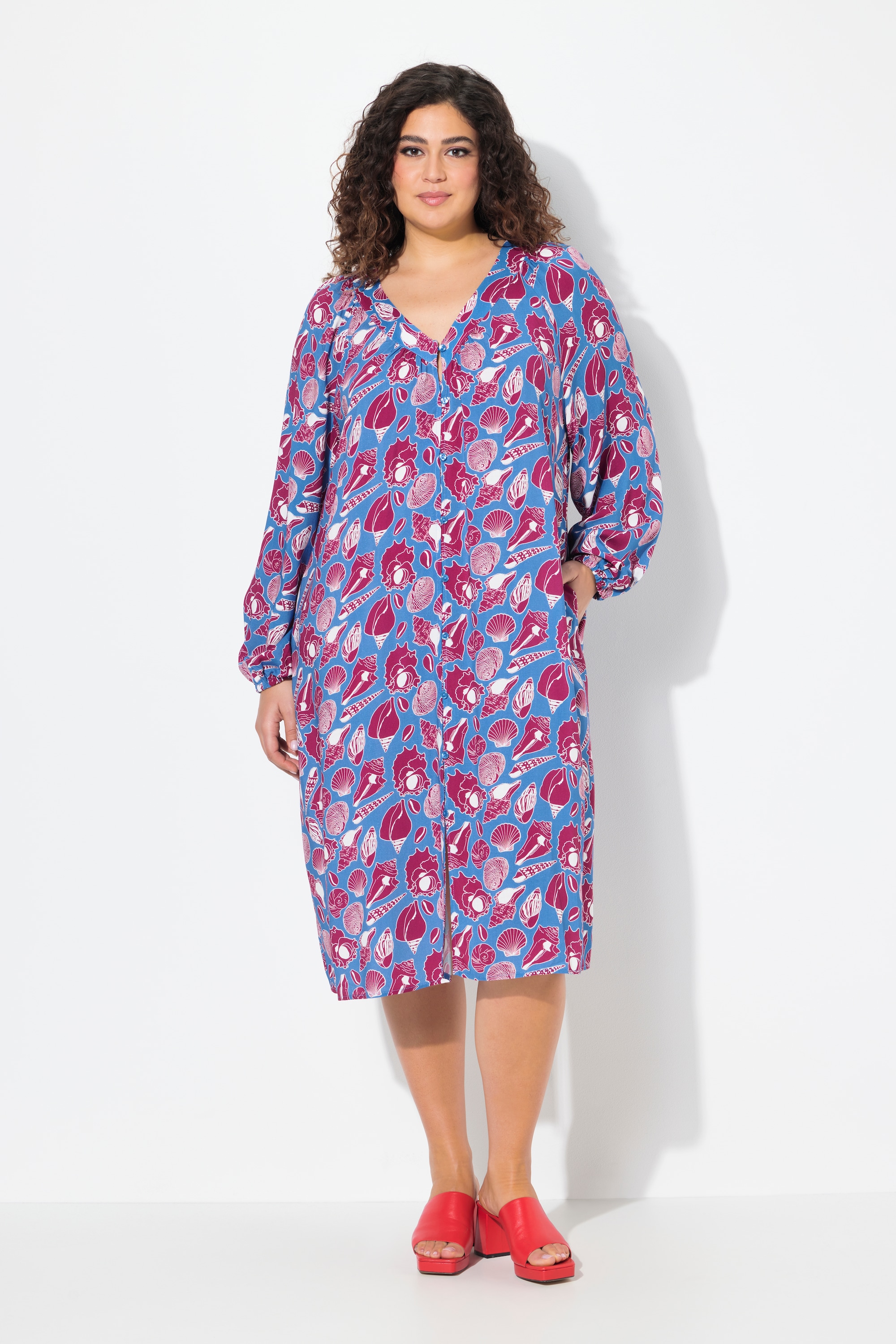 Robe midi oversize. Motif coquillages., ULLA POPKEN