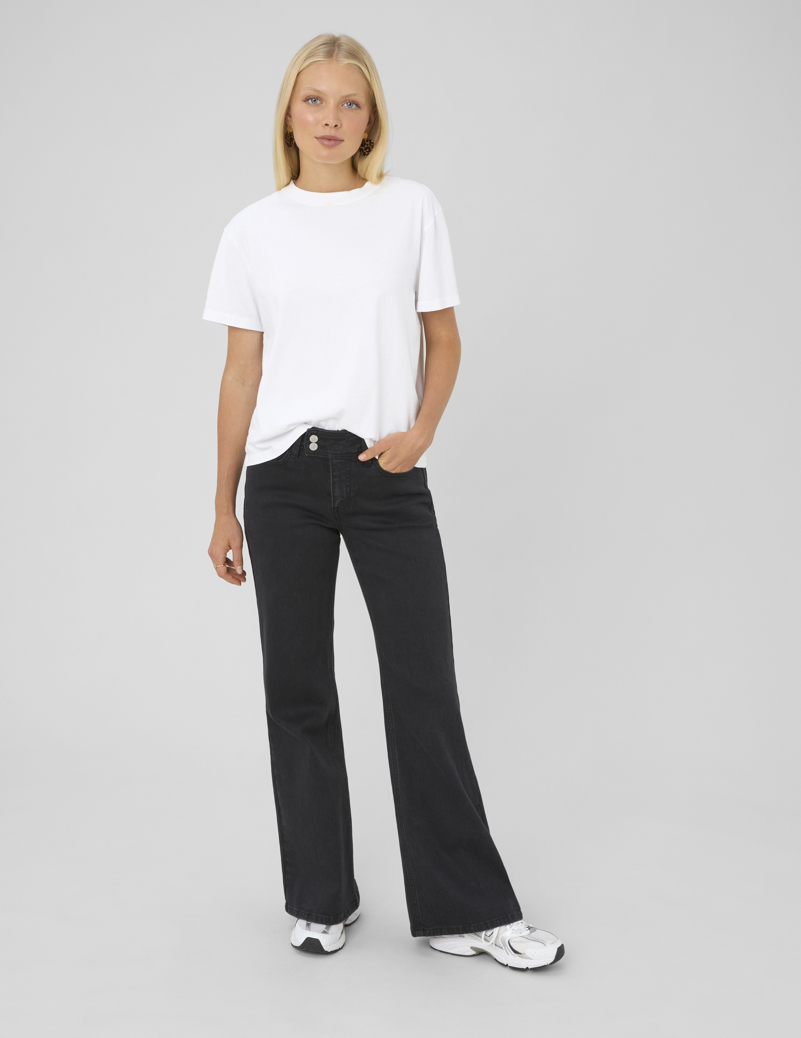 Jean flare taille haute, BZB