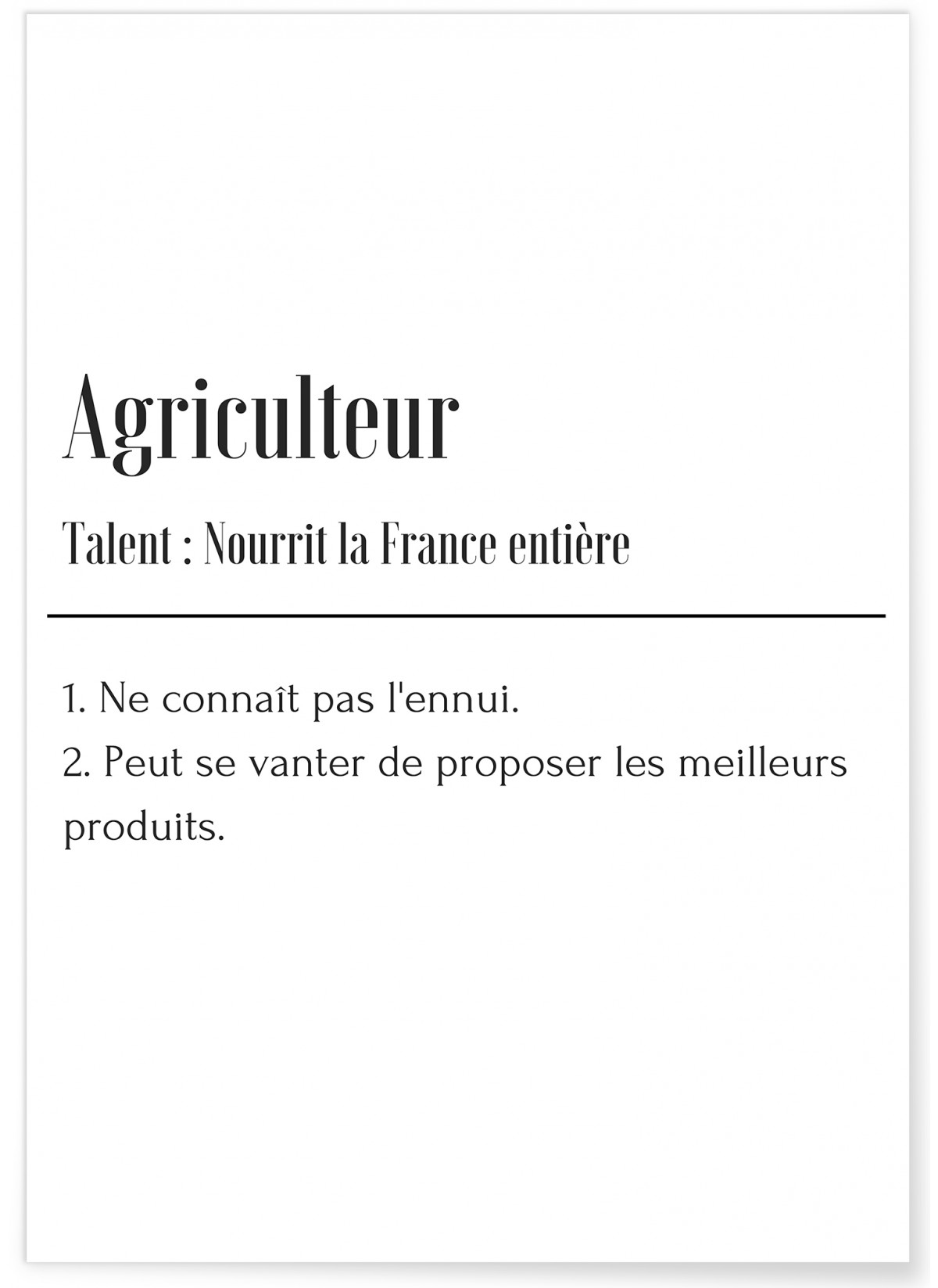 Affiche Définition Agriculteur, L'AFFICHERIE