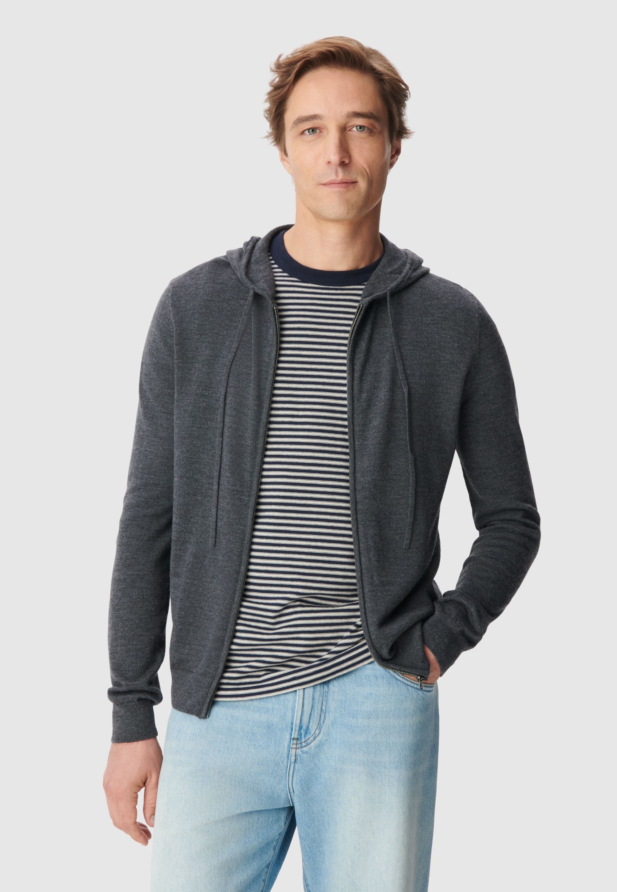 Cardigan à capuche tricot 100% laine, IKKS