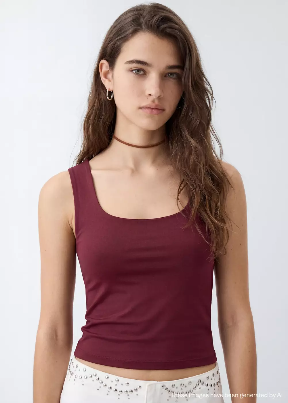 Top à bretelles encolure carrée, MANGO TEEN
