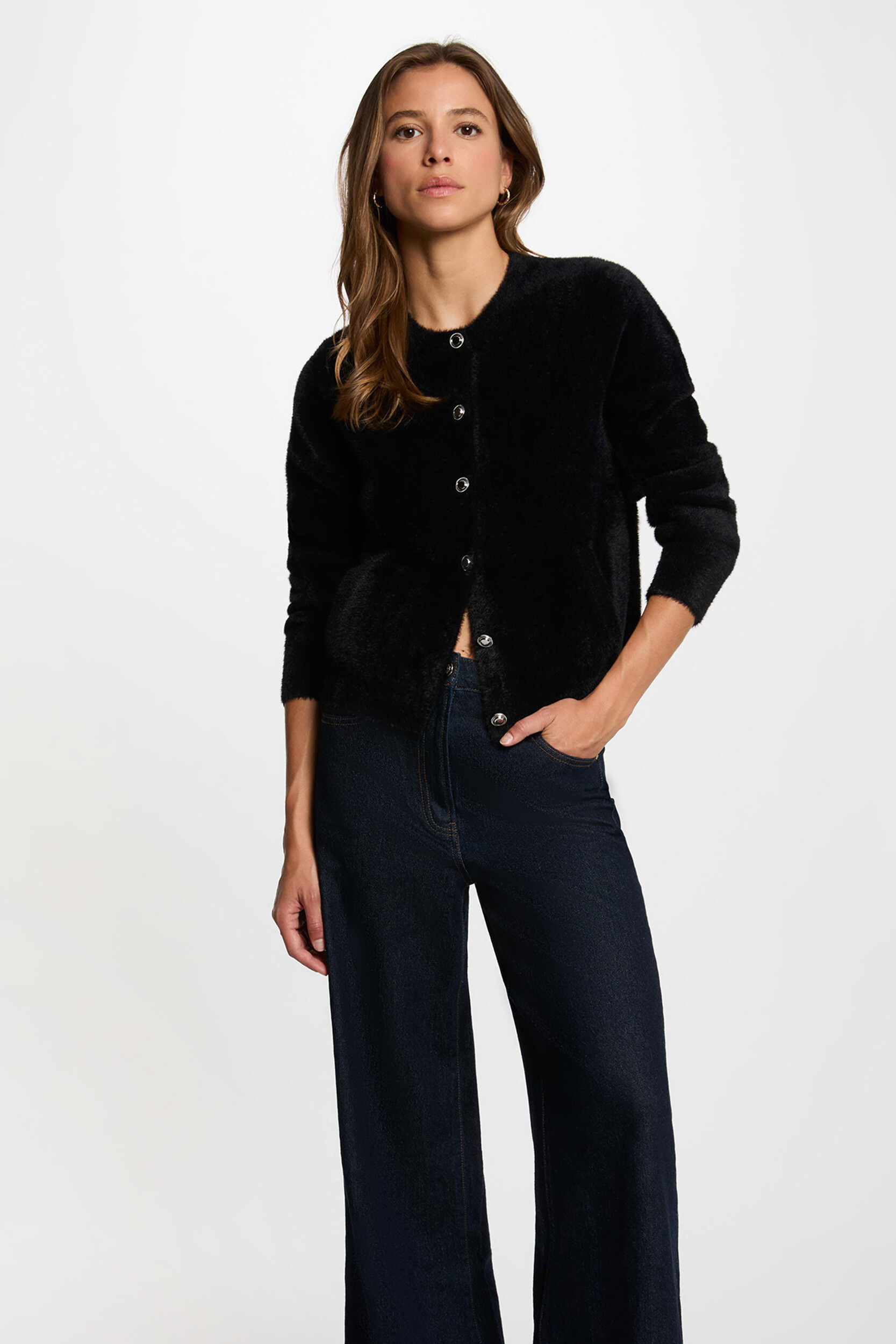 Gilet maille duveteuse, MORGAN