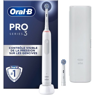 Brosse à dents électrique Pro 3500 blanche sensitive + etui + 1 br ORAL B
