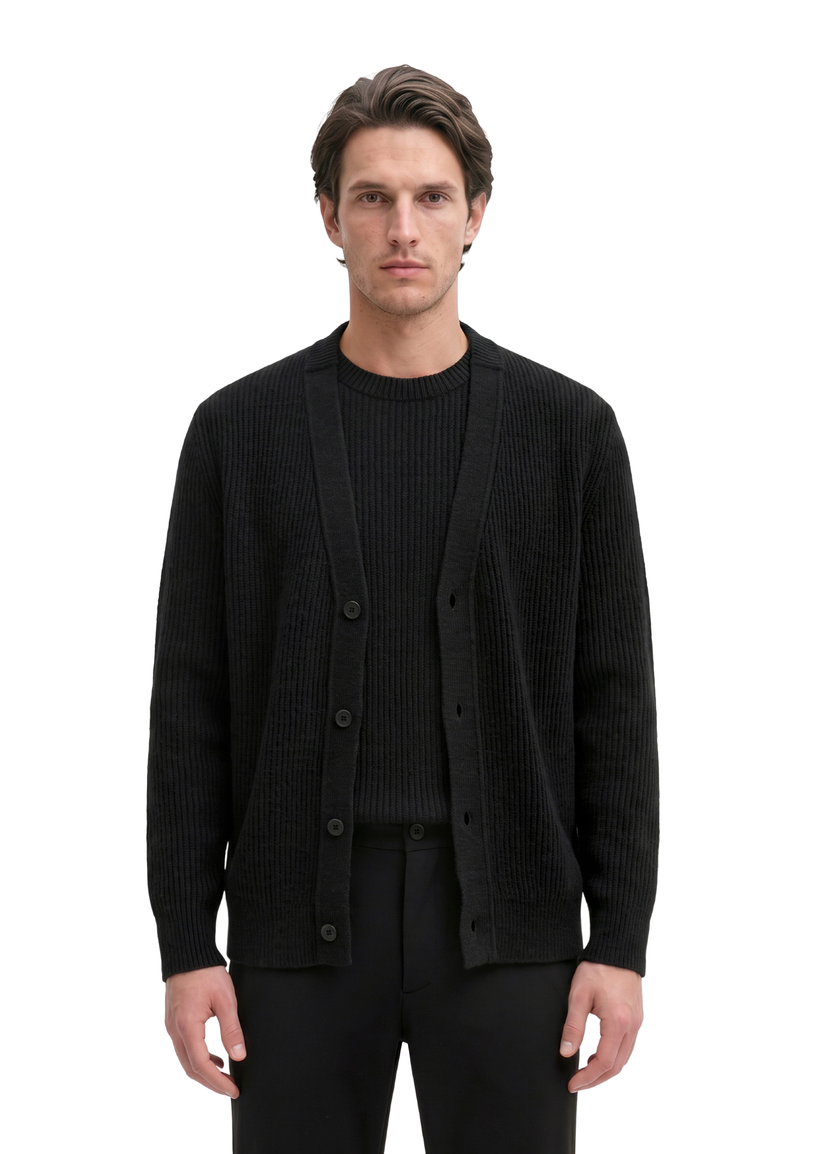 Cardigan coupe classique en mélange de laine vierge douce, MARC O'POLO