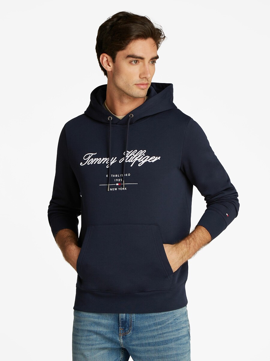 Sweat à capuche à logo, TOMMY HILFIGER