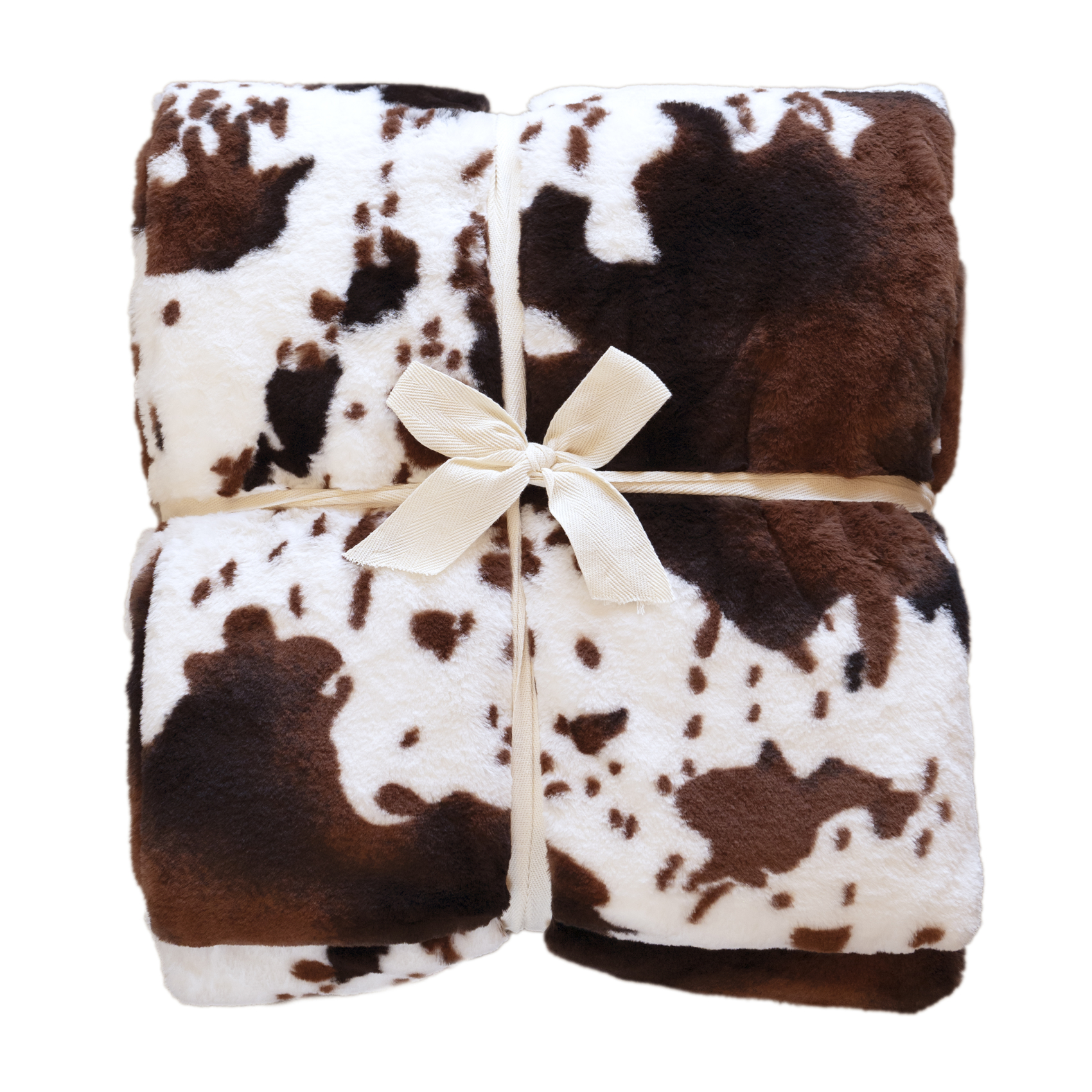 Plaid doux à motif peau de vache avec dos en velours - QABANE, HOME MAISON