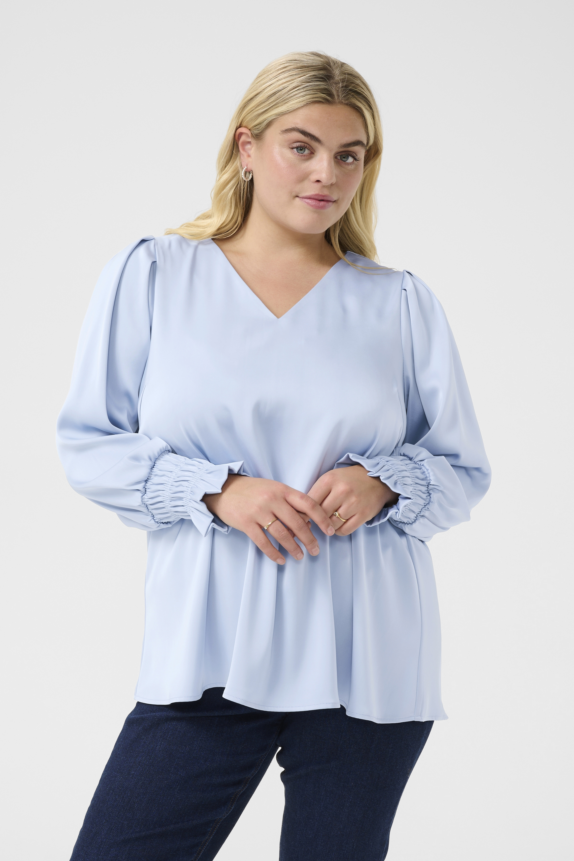 Blouse with long sleeve, KAFFE CURVE