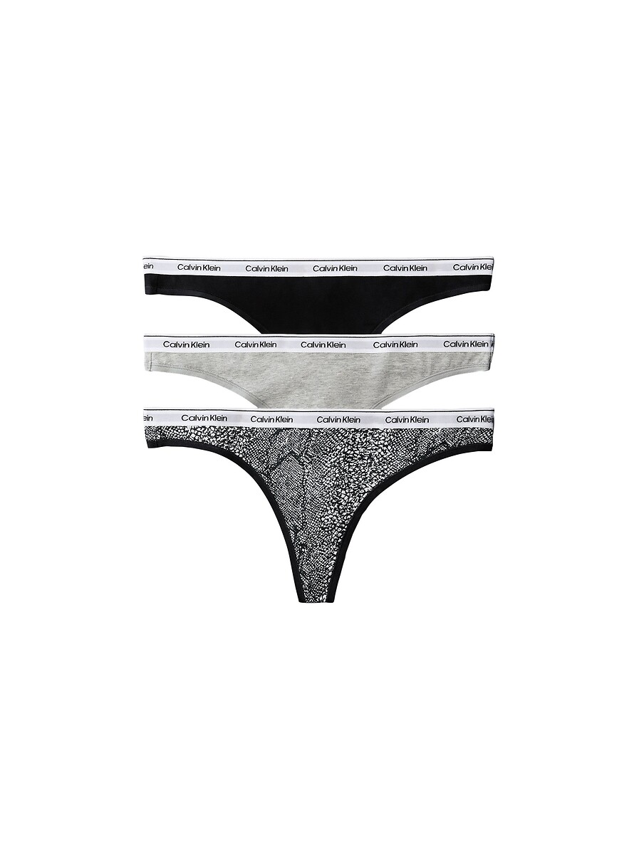 Pack of 3 Icon Logo Thongs, CALVIN KLEIN UNDERWEAR