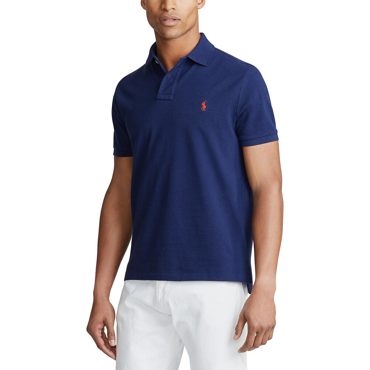 Cotton piqué polo shirt in custom fit , navy blue, Polo Ralph Lauren | La  Redoute