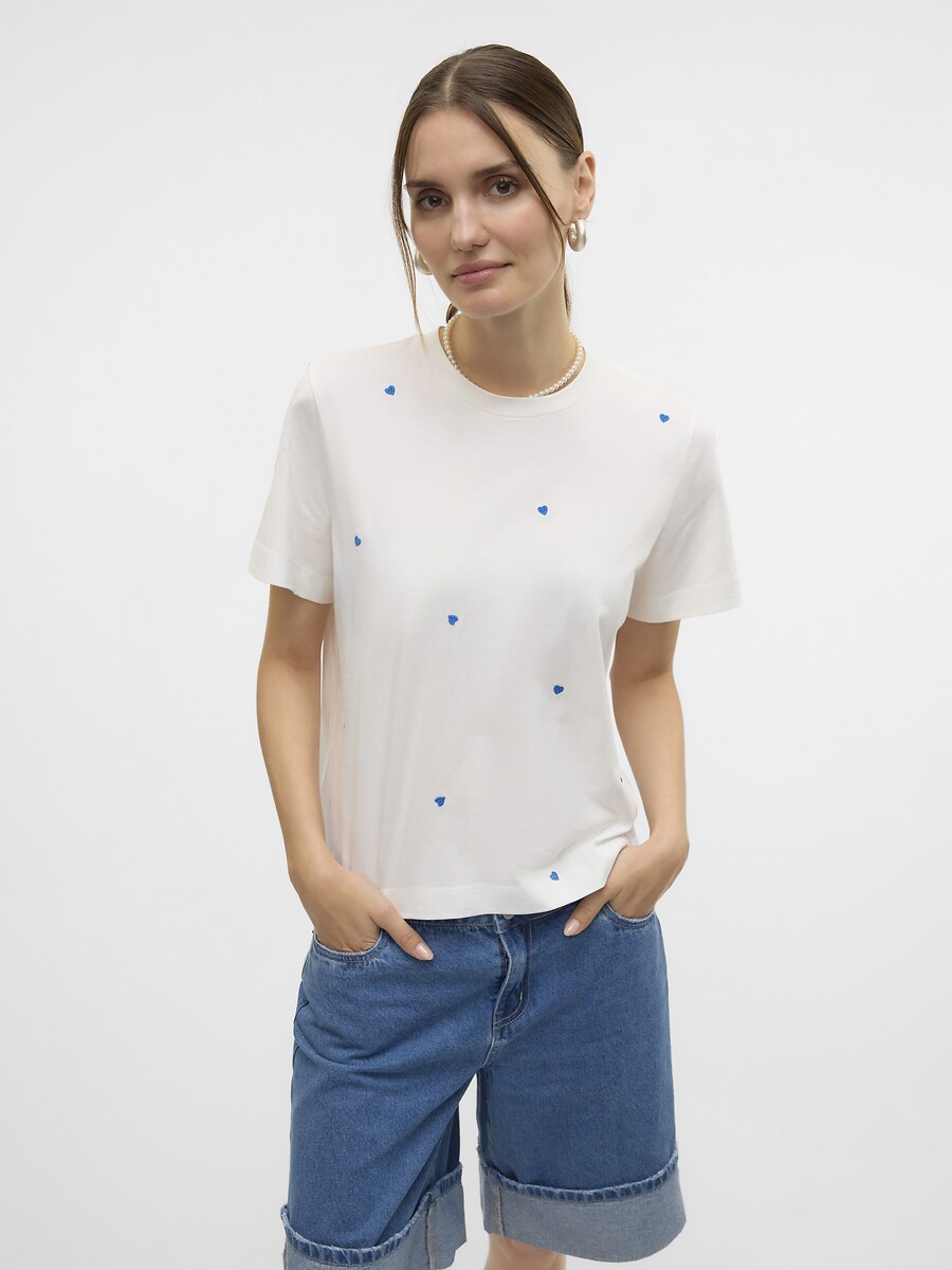 Bedrukt T-shirt met ronde hals