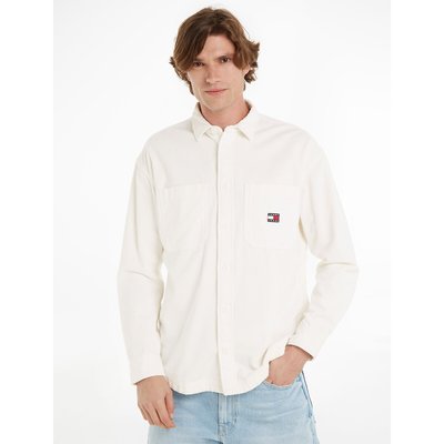 Embroidered Logo Cotton Shacket in Straight Fit TOMMY JEANS