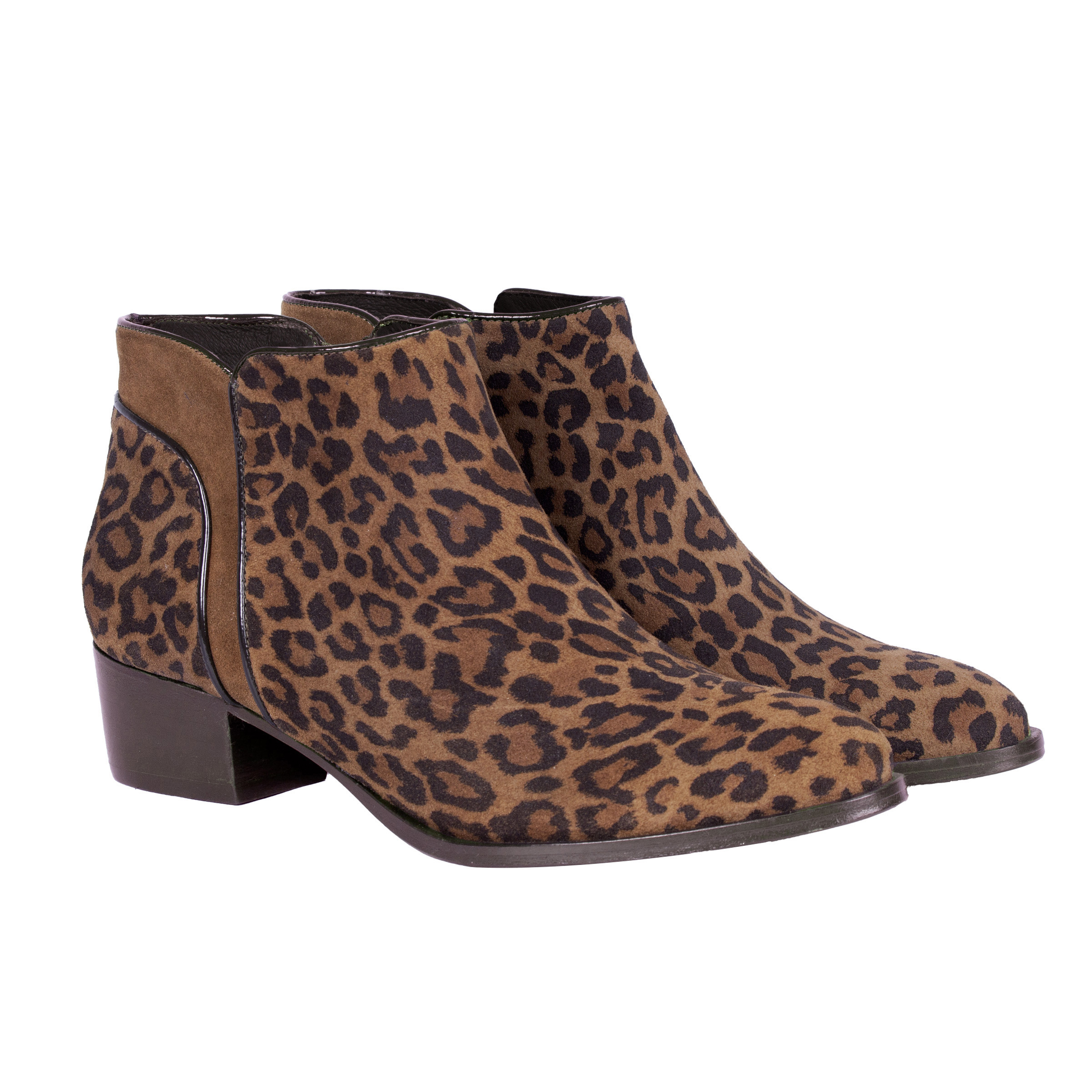 Bottines moyen talon cuir daim, JULES & JENN
