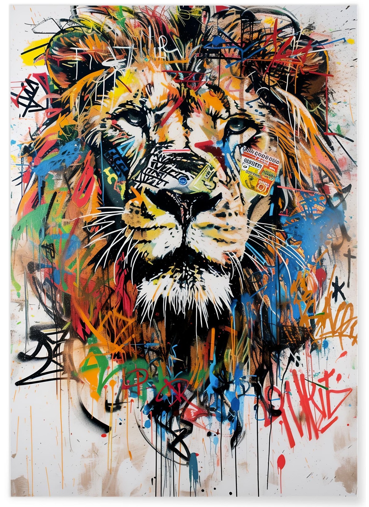 Affiche Lion Graffiti Pop Art, L'AFFICHERIE