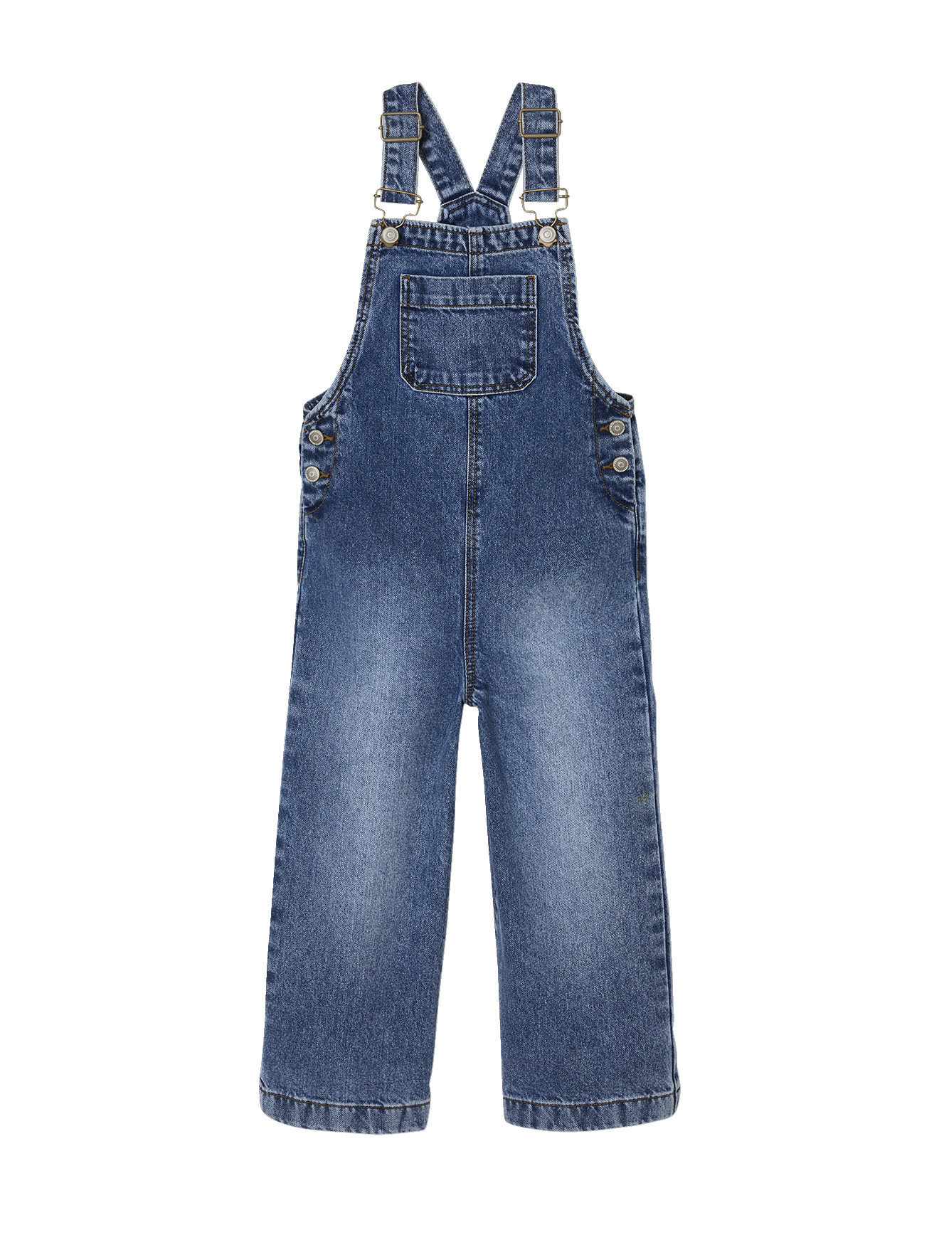 Salopette large en denim, VERTBAUDET