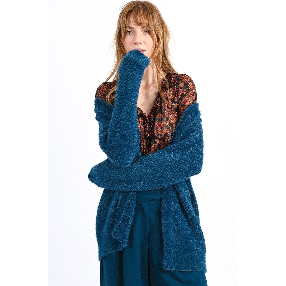 Gilet maille shop chenille femme