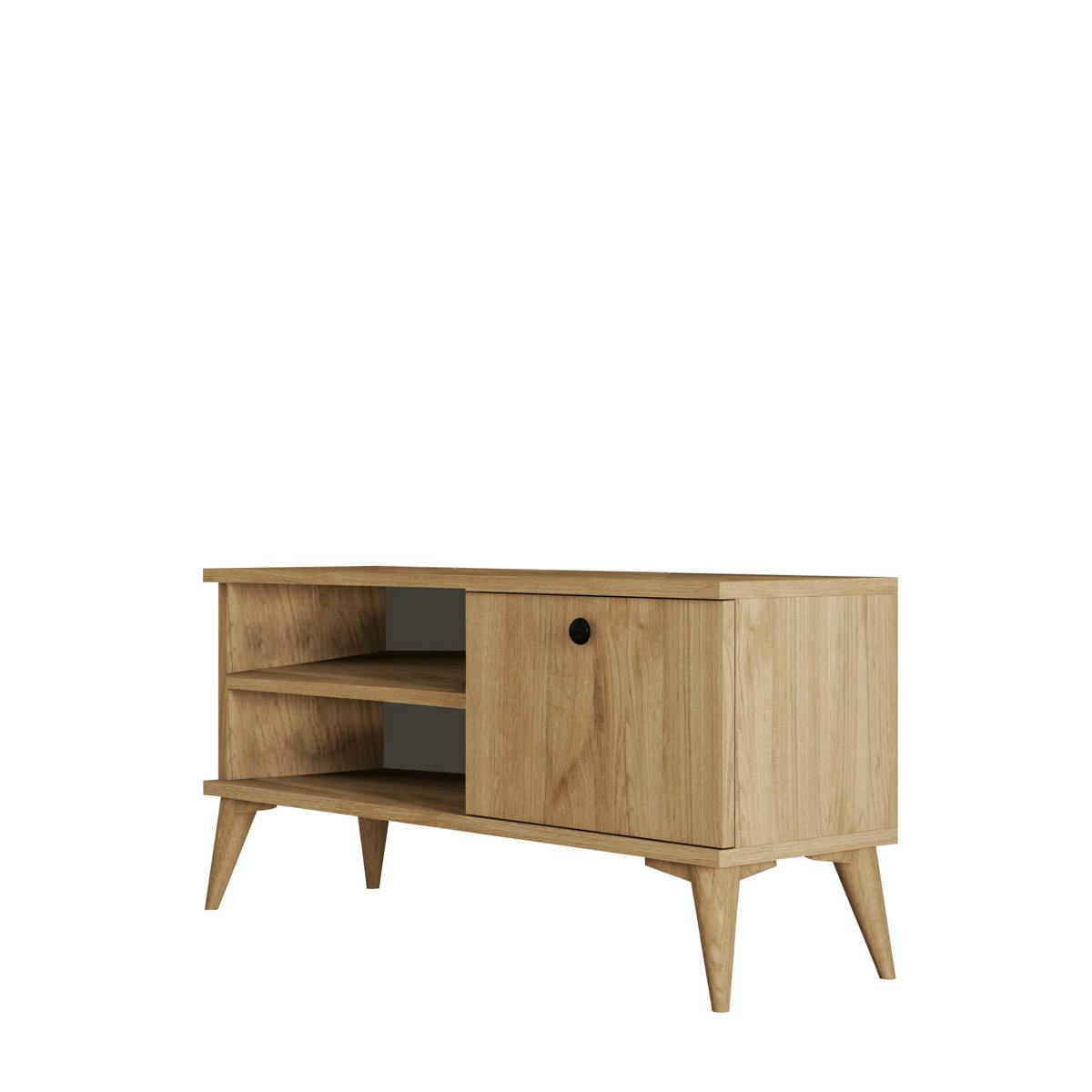 Petit meuble TV scandinave décor bois clair 1 porte UMEA, PIER IMPORT