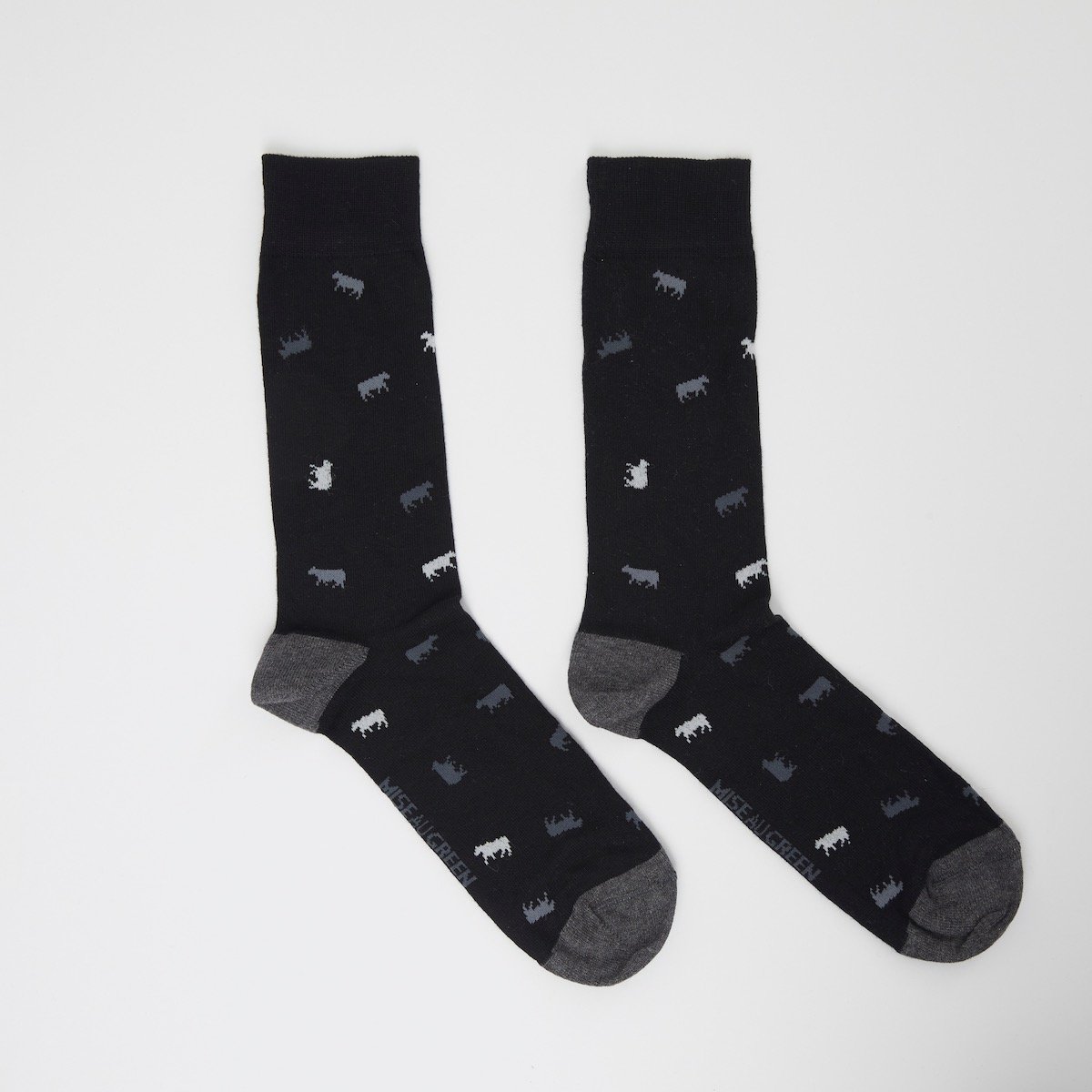 Chaussettes jacquard motifs petites vaches, MISE AU GREEN