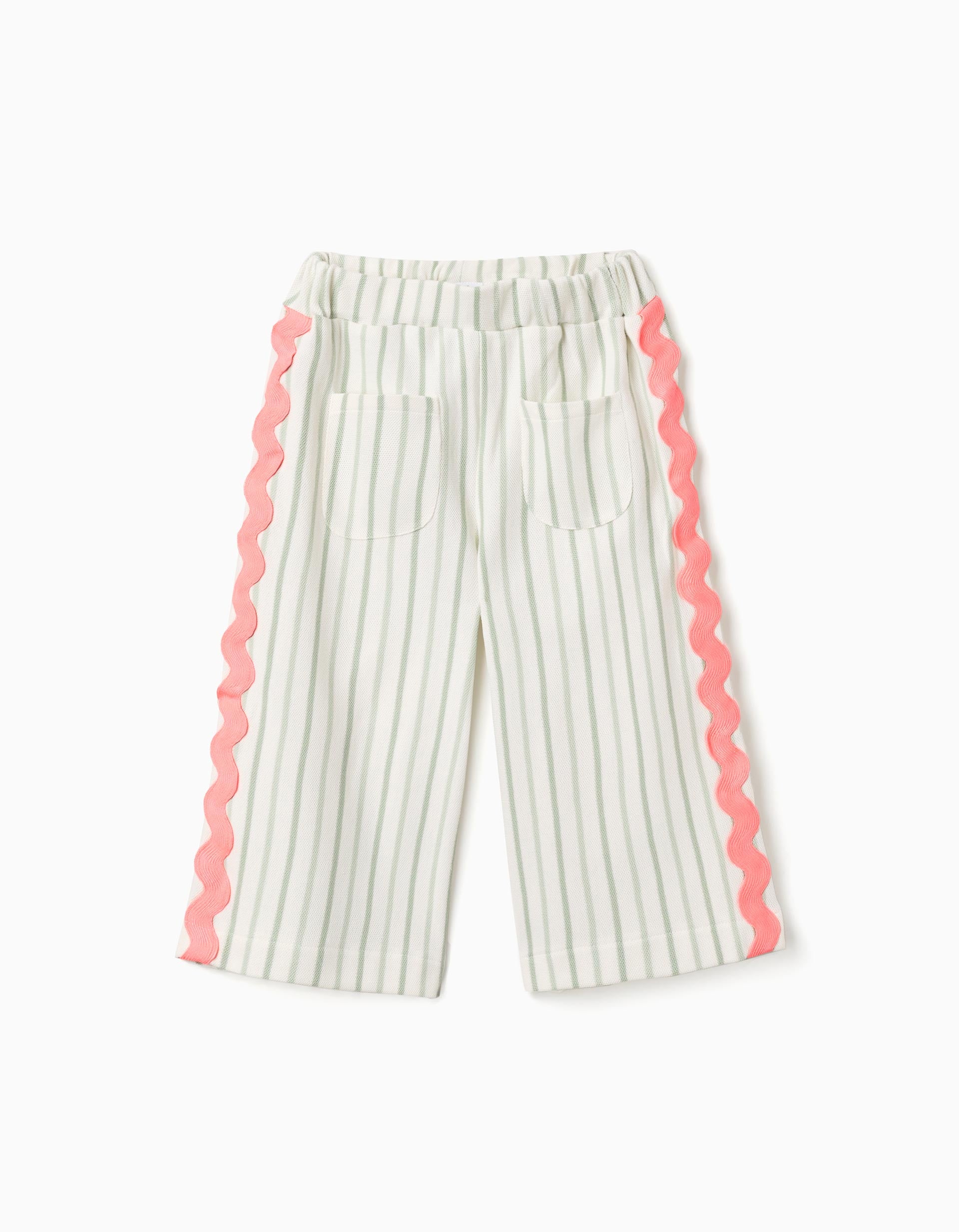 Pantalon en coton à rayures avec galon ric rac, ZIPPY