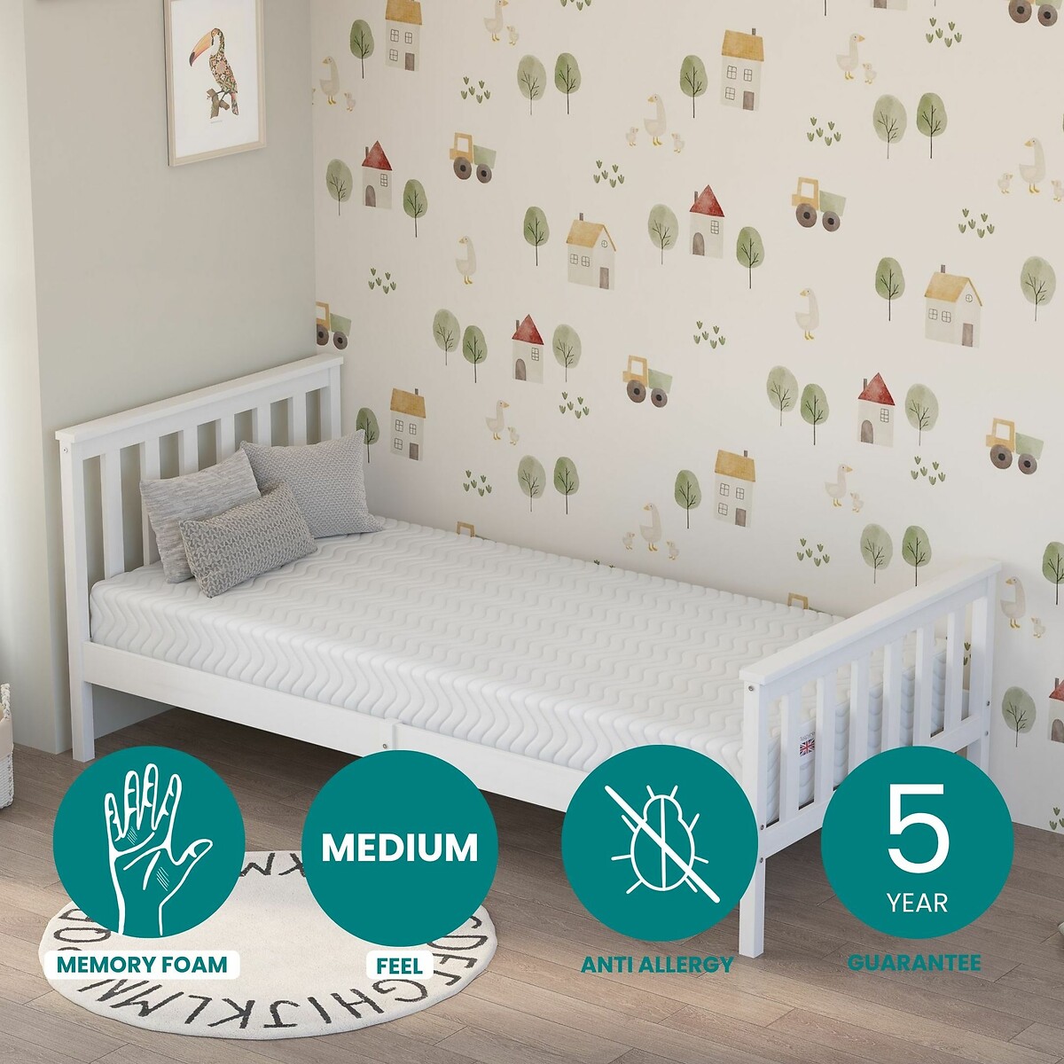 Kids Memory Mattress with Triple Foam Layers with OEKO-TEX Fabric, ASPIRE