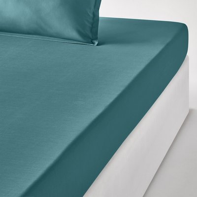 Best Quality Plain 100% Cotton Percale 200 Thread Count Fitted Sheet LA REDOUTE INTERIEURS