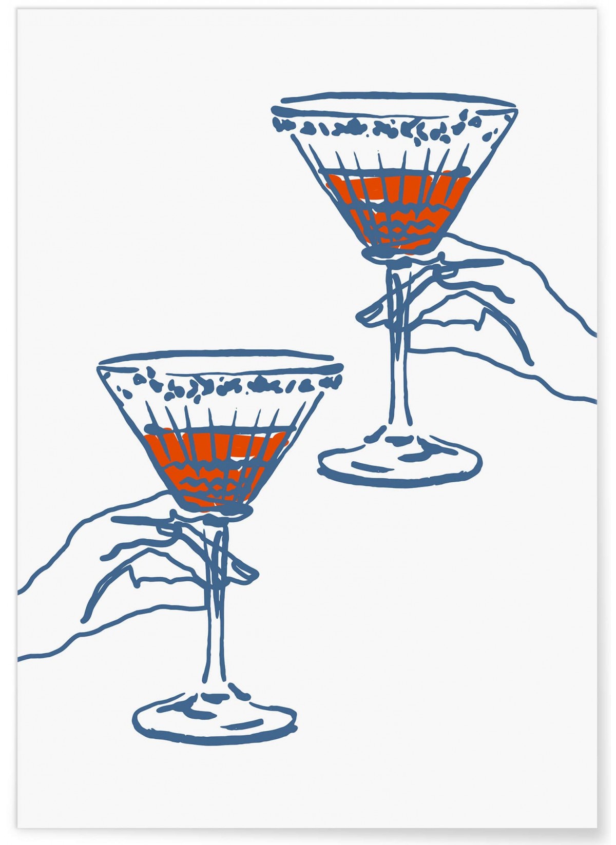 Affiche Verres à cocktail, L'AFFICHERIE