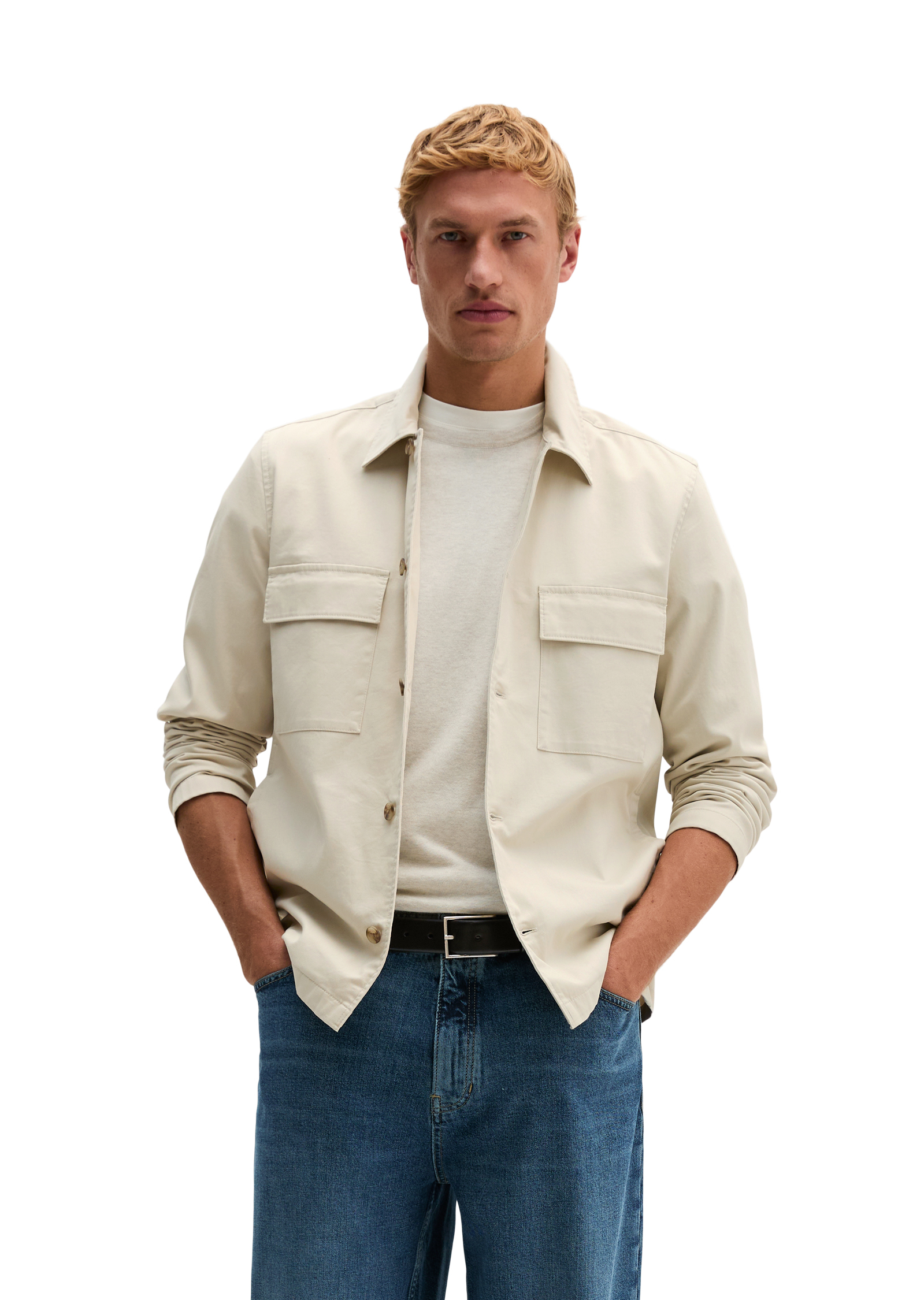 Surchemise coupe classique en mélange de coton bio, MARC O'POLO