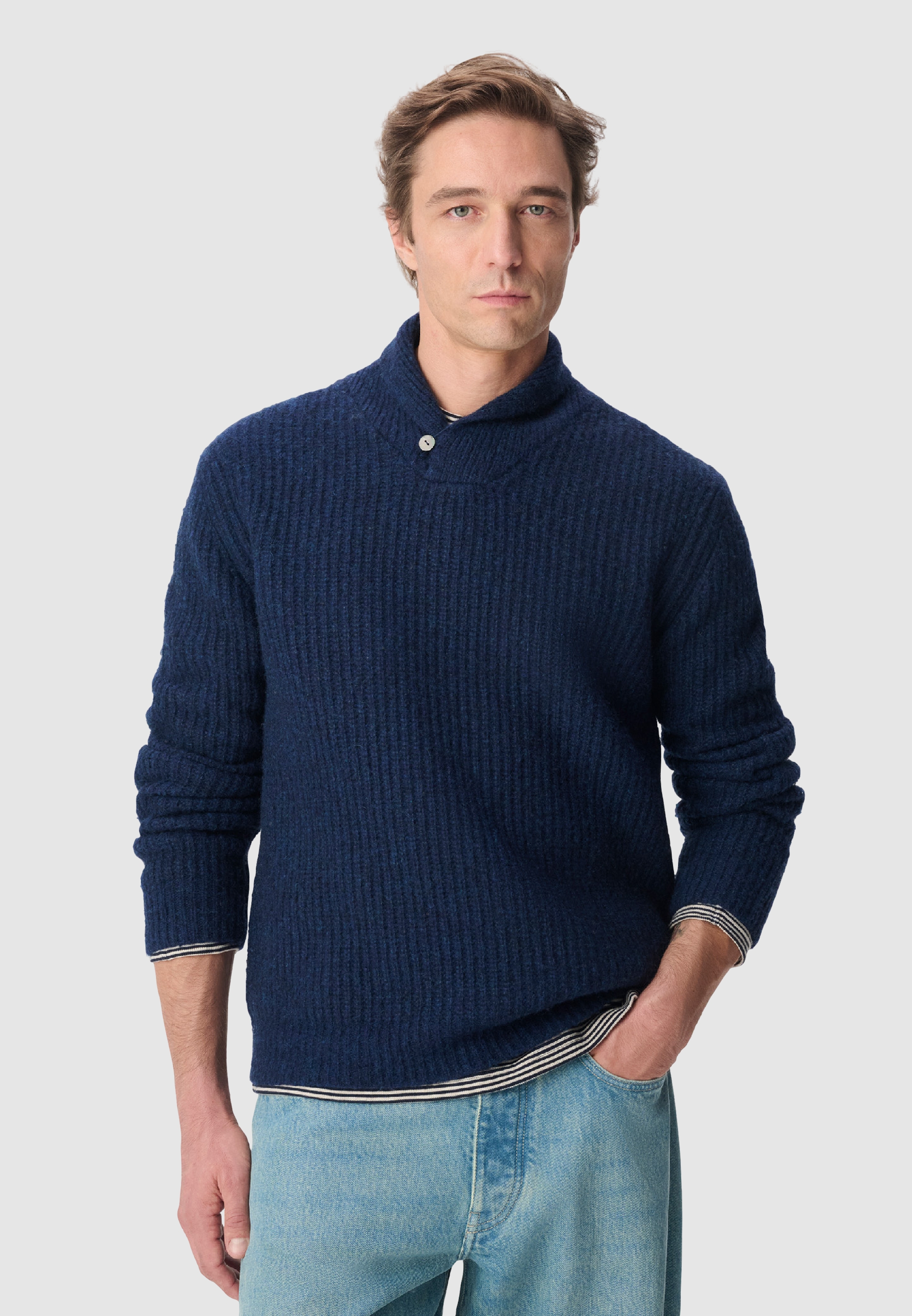 Pull col châle tricot, IKKS