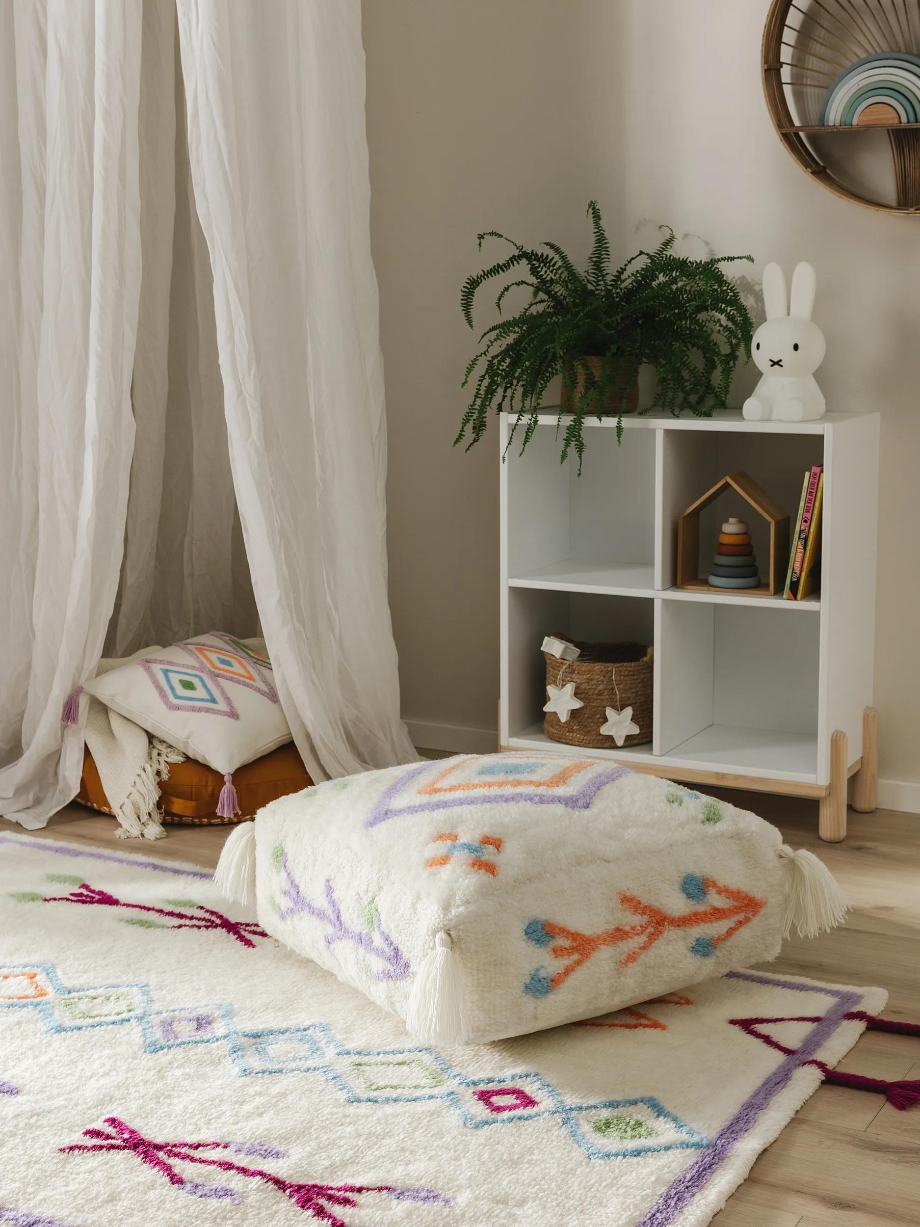 Pouf en laine tissé main MALIKA, BENUTA 