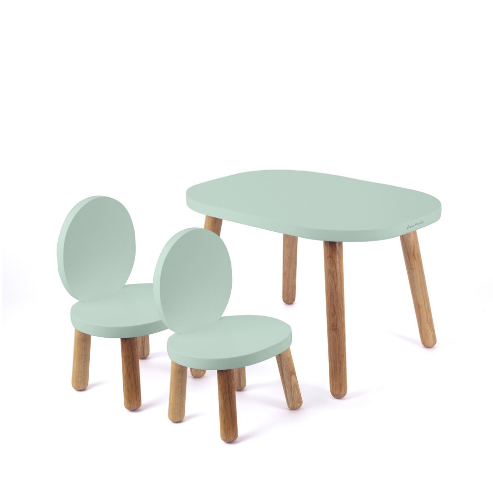 Ensemble Table et Chaises Enfant Ovaline Vert Sauge 1-4 ans, PIOUPIOU ET MERVEILLES