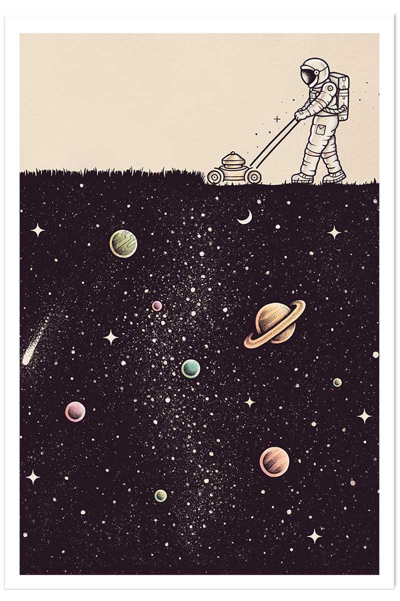 Affiche enfant space tondeuse, HEXOA